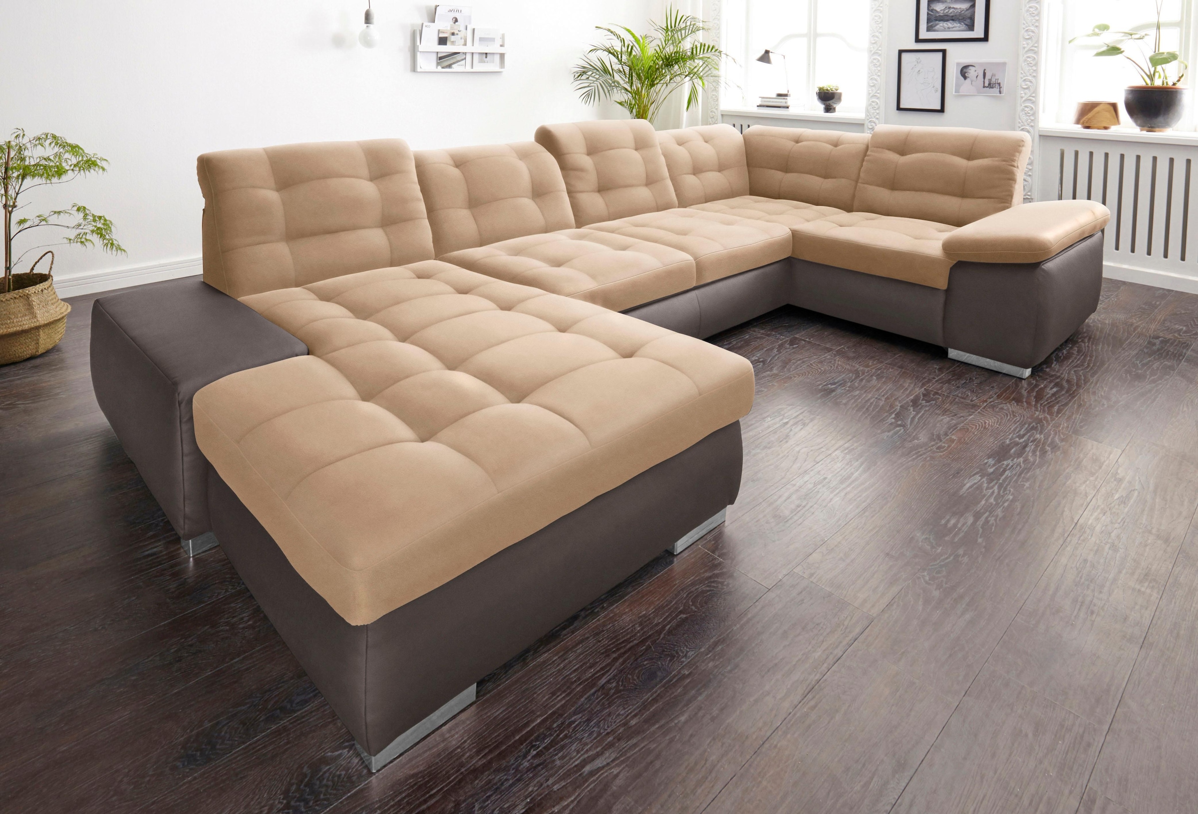 sit&more Wohnlandschaft »Ontario U-Form« XXL, wahlweise mit Bettfunktion günstig online kaufen