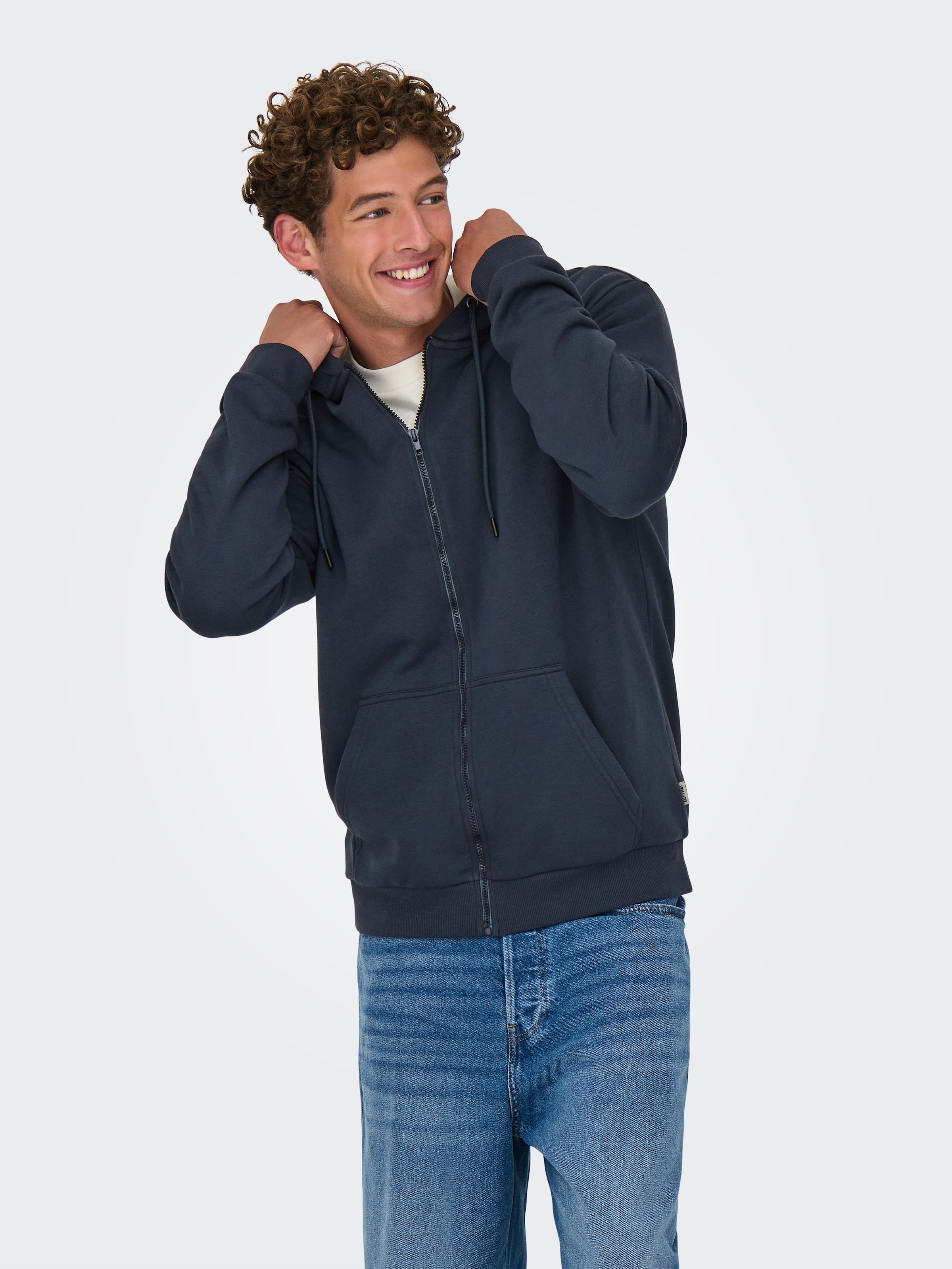 ONLY & SONS Kapuzensweatjacke »ONSCERES ZIP THR. HOODIE SWEAT NOOS«