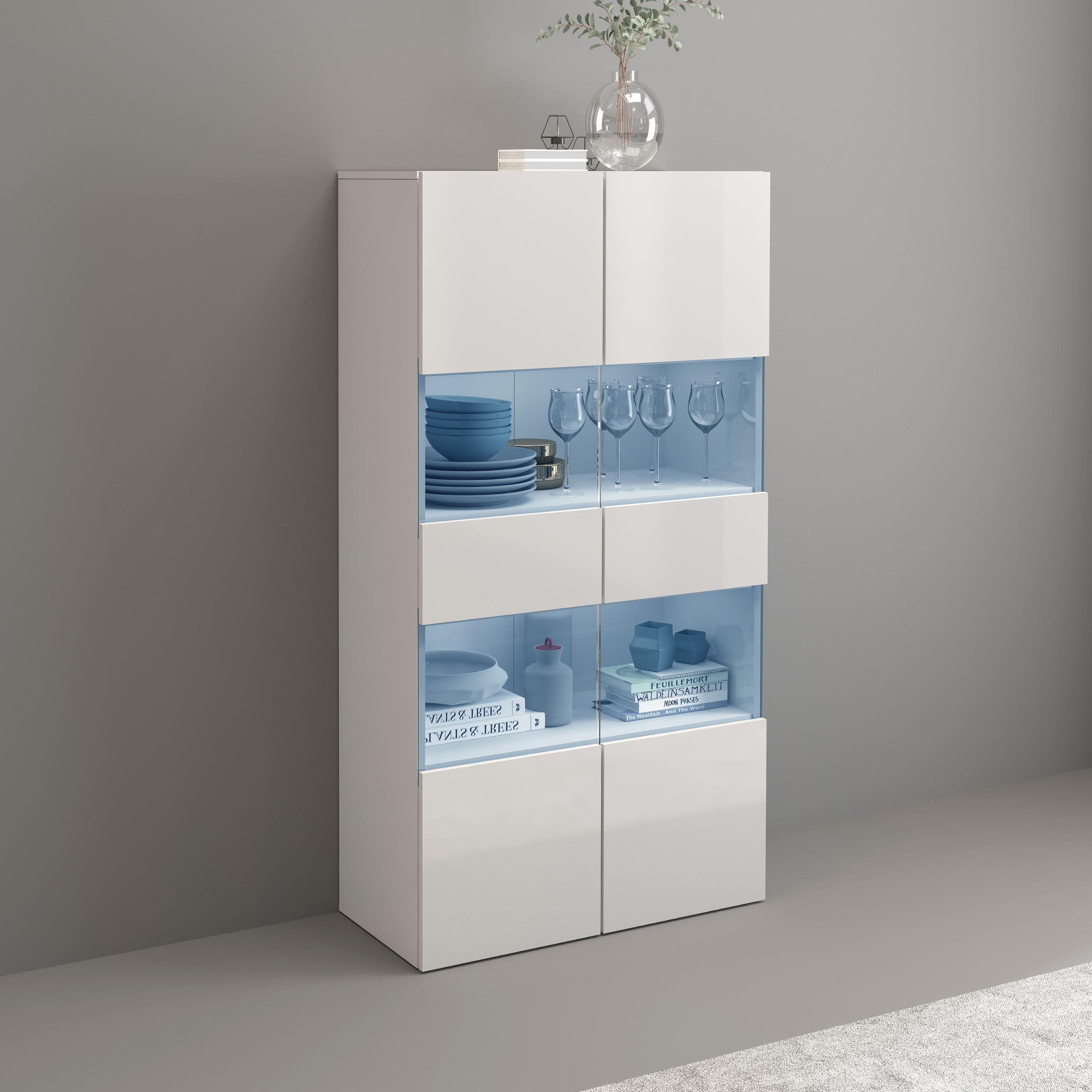 INOSIGN Vitrine »Egypt«, komplett hochglanz lackiert, 2 Glastüren
