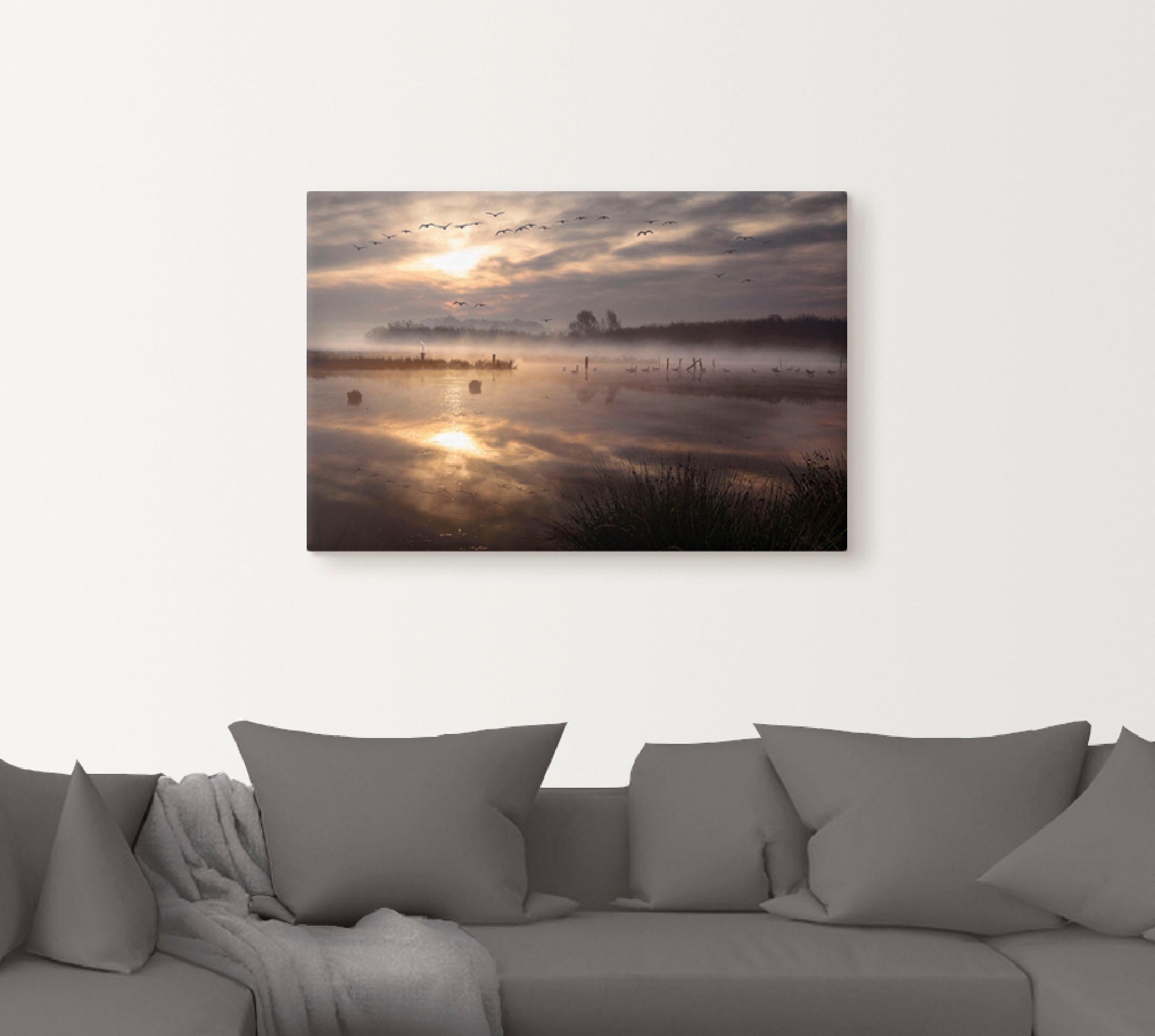 Artland Leinwandbild »Aufbruch der Zugvögel« Gewässer 1 Stk. tlg. auf Keilr günstig online kaufen