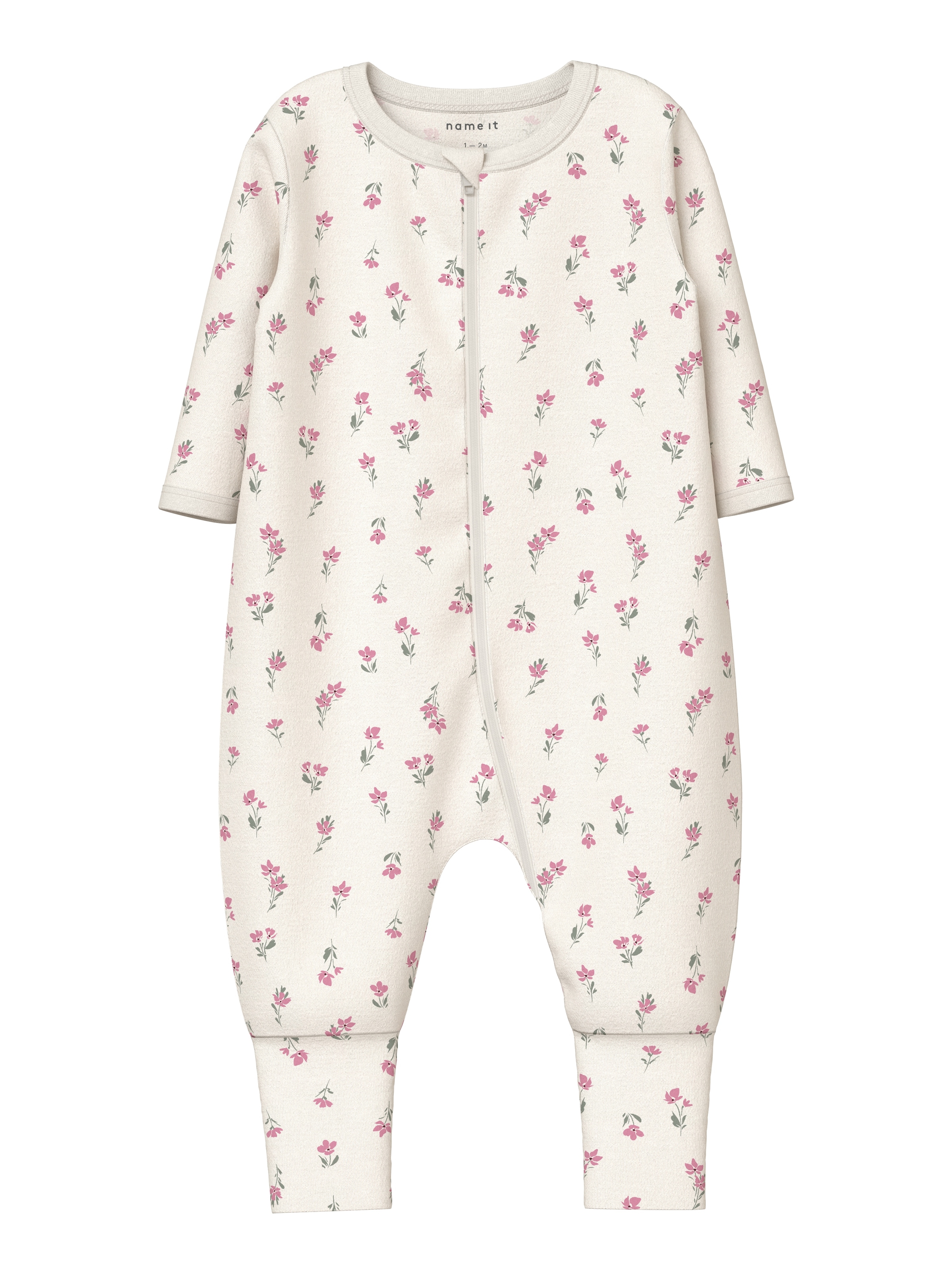 Name It Schlafanzug »NBFNIGHTSUIT 2P ZIP FF FLOWER NOOS« Packung, 2 tlg.