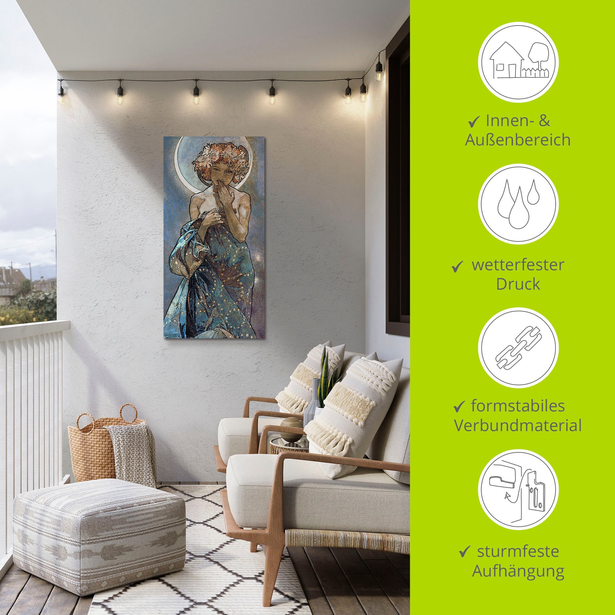 Artland Wandbild »Sterne Der Mond 1902«, Frau, (1 St.), als Alubild, Outdoorbild, Leinwandbild, Poster, Wandaufkleber