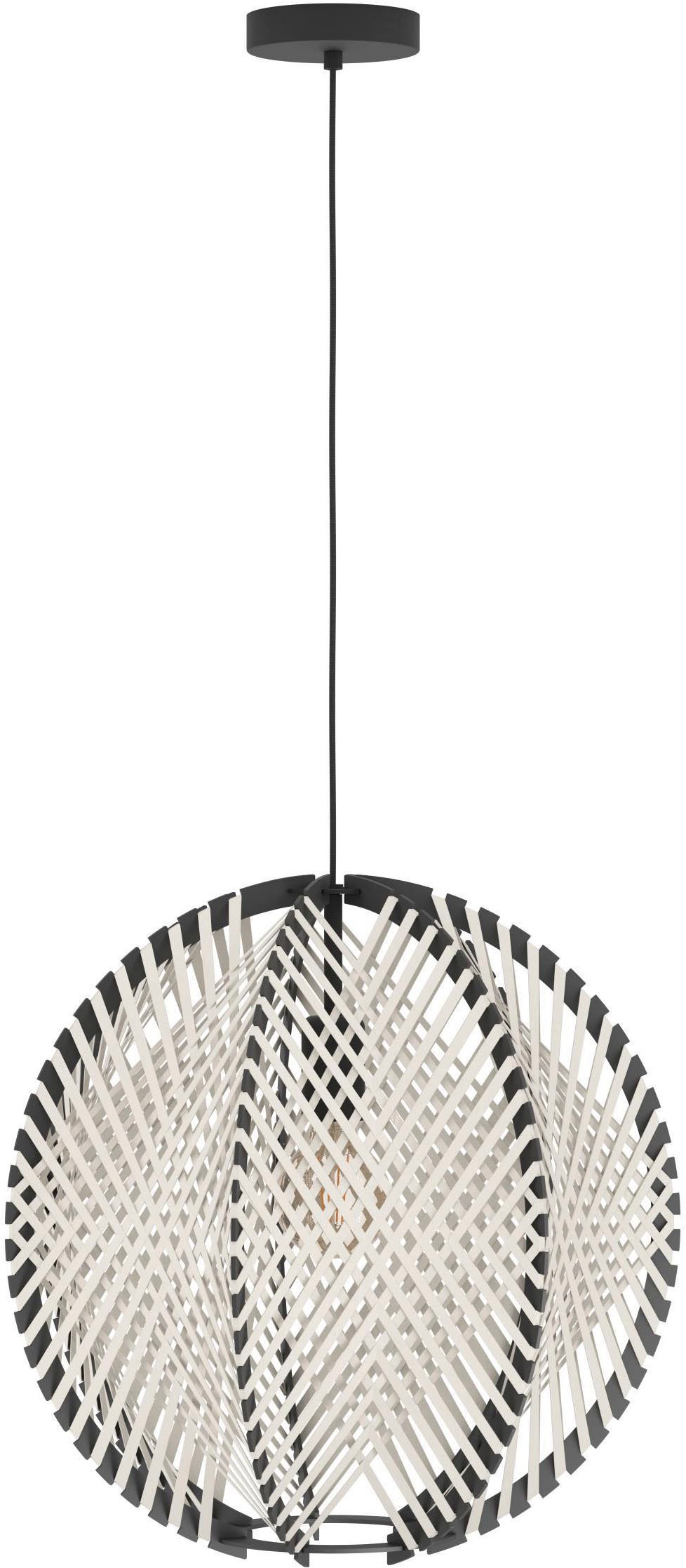 EGLO Hängeleuchte »Waverton Hängelampe, Esszimmerlampe, Metall, Holz, Texti günstig online kaufen