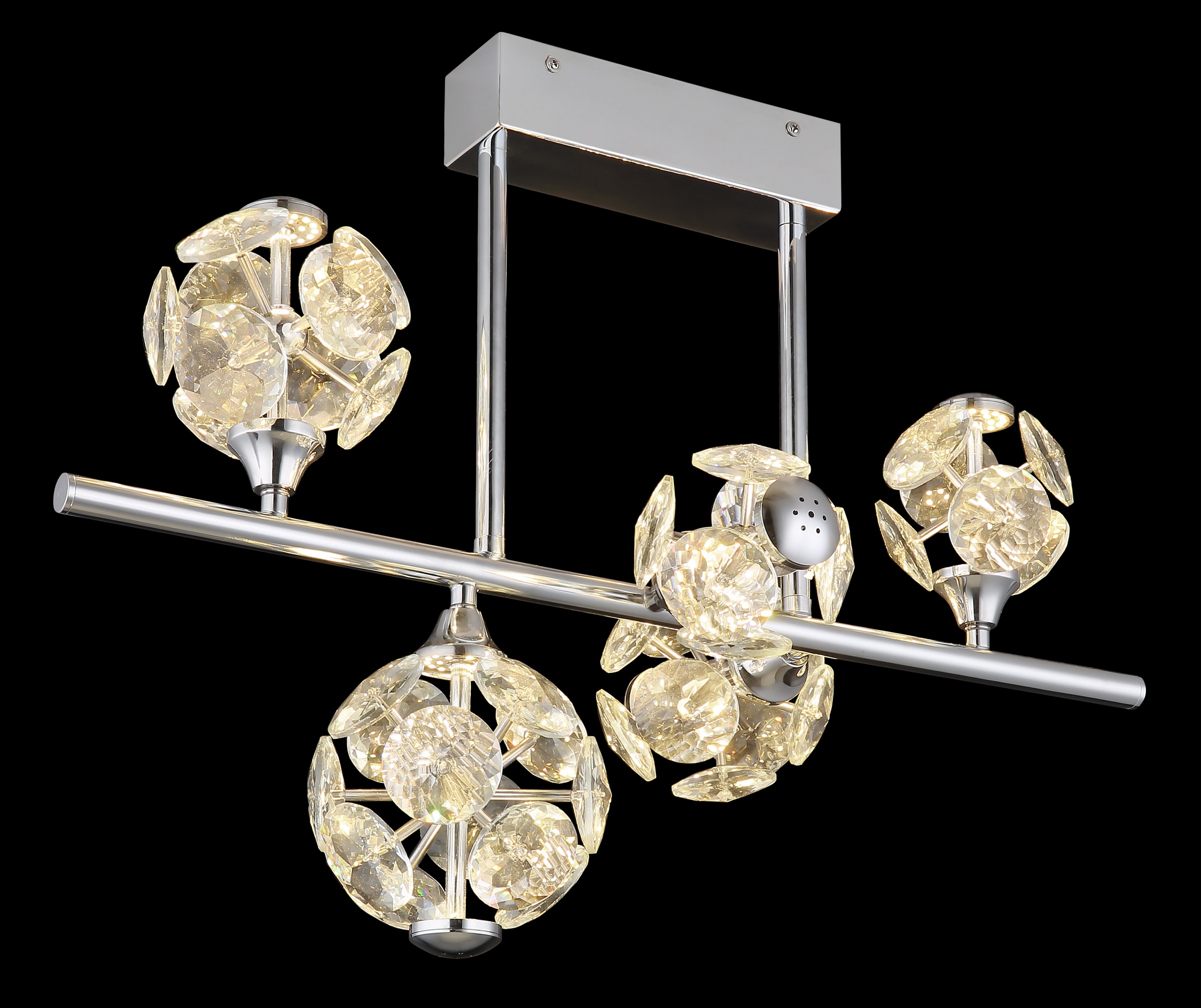 GLOBO LIGHTING LED Deckenleuchte »VIRINA« LED-Modul 1 Stk. Warmweiß Deckenlampe/Kristalle/Wohnzimmer/Essbereich/LxBxH: 610x300x460mm