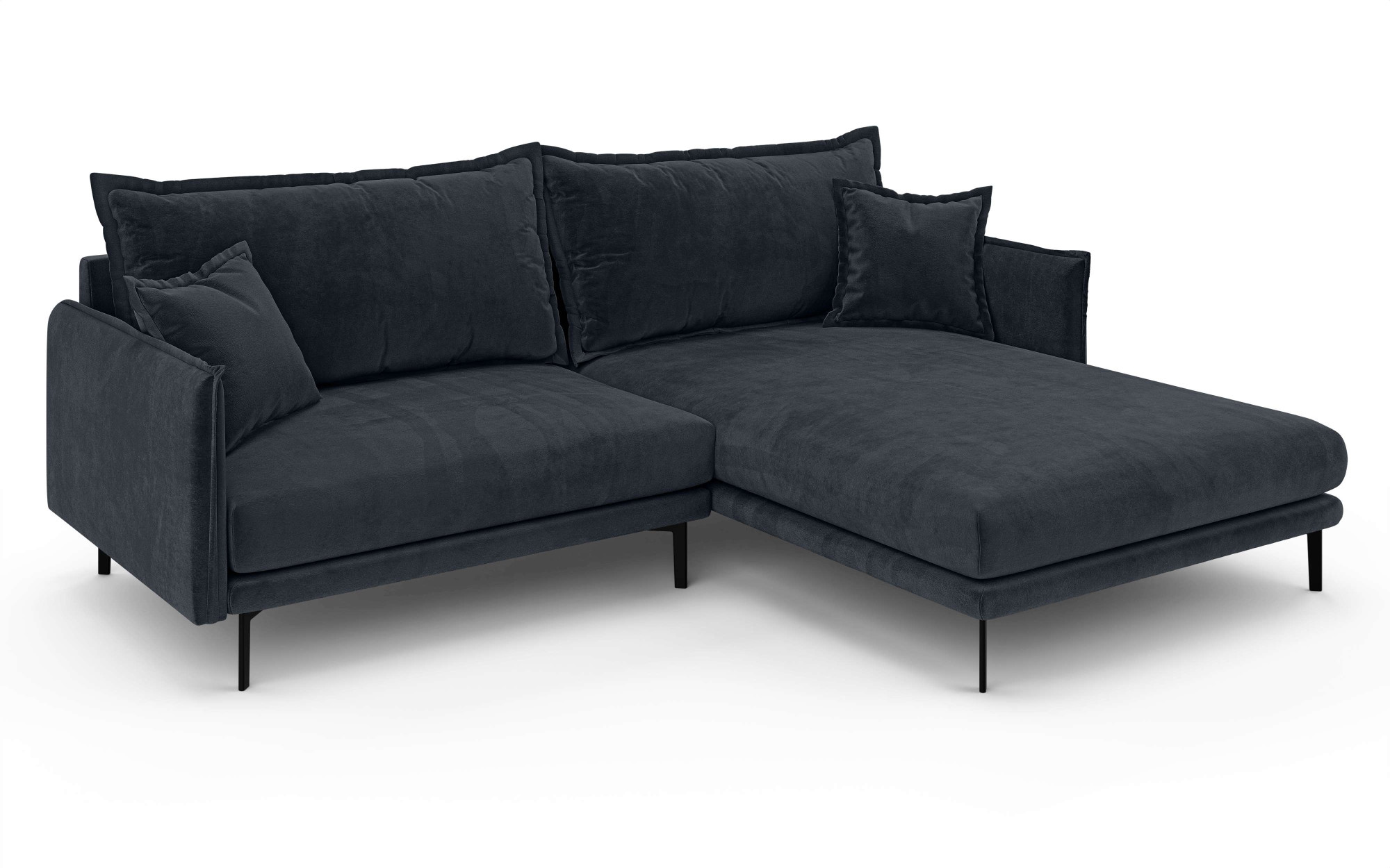 INOSIGN Ecksofa »ALEXANDRIA mit Recamiere rechts oder links bestellbar, moderne Bezüge«, L-Form mit Wellenunterfederung, Maße: B/H/T 246/86/190 cm