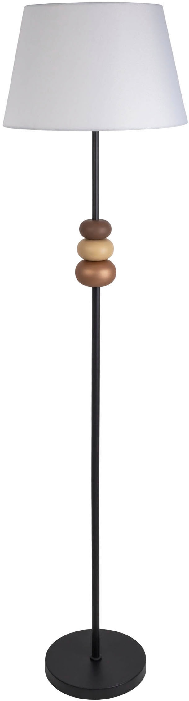 näve Stehlampe »Elina«, 1 flammig, Leuchtmittel E27 | ohne Leuchtmittel, H: 155cm, Textilschirm weiß, E27 max. 40W, Zuleitung 180cm schwarz
