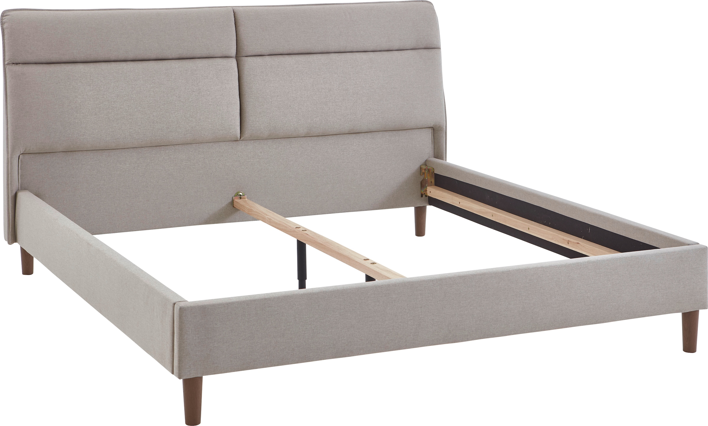 ATLANTIC home collection Polsterbett »Madita, 180x200cm, mit organischer Kopfteilform«, luxuriös gepolstertes Kopfteil, Bezugstoff mit Melange-Effekt