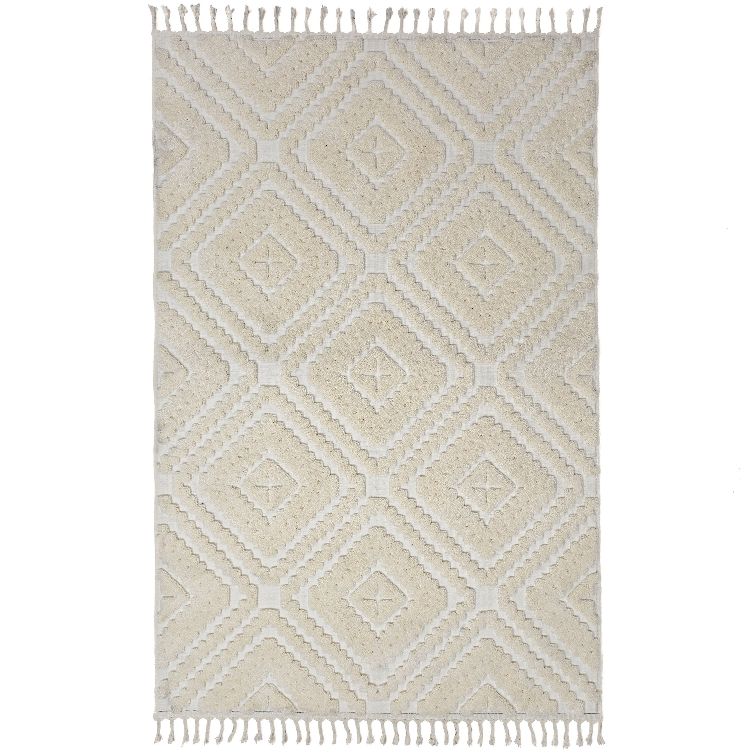 FLAIR RUGS Designteppich »DIOMARA« rechteckig 20 mm Höhe Strukturierte Hoch-Tief-Optik, Boho Stil