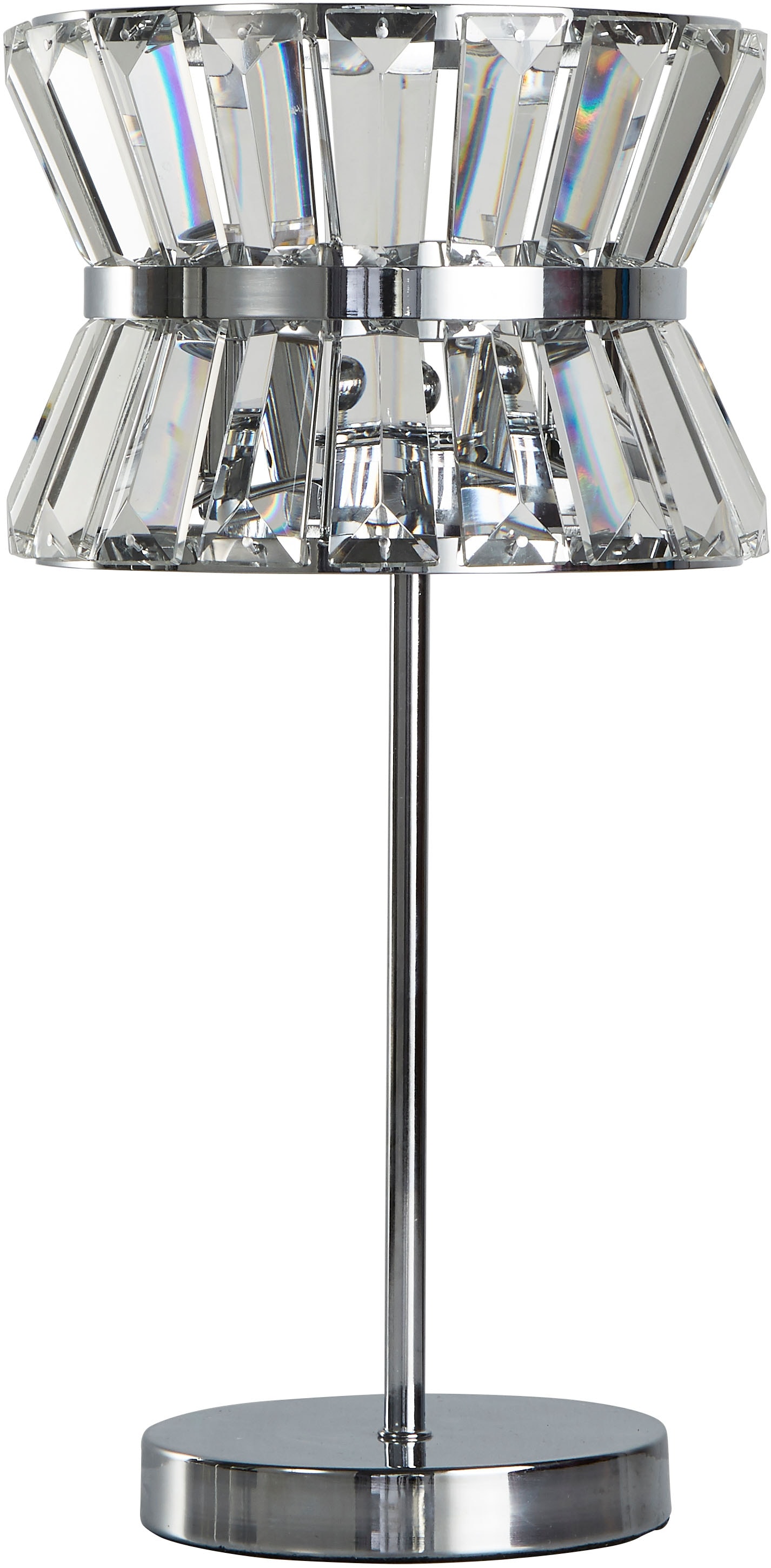 Searchlight Teichleuchte »Uptown 2Lt Table Lamp - Chrome Metal & Clear Crystal« G9 1 Stk.
