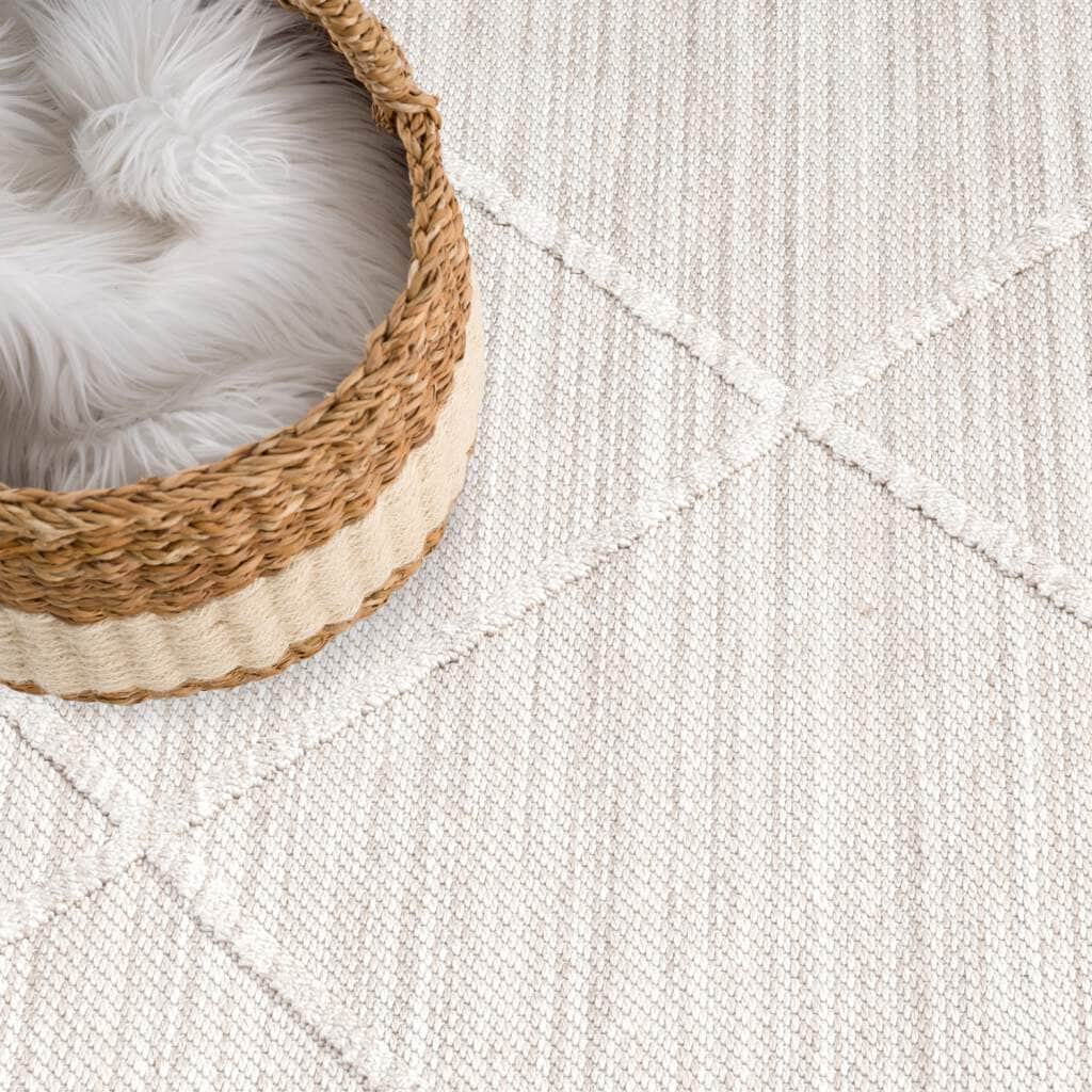 Carpet City Teppich »CLASICO 8931«, rechteckig, 11 mm Höhe, Läufer, Kurzflor, Hochtief-Muster, Boho, Fransen, Wohnzimmer