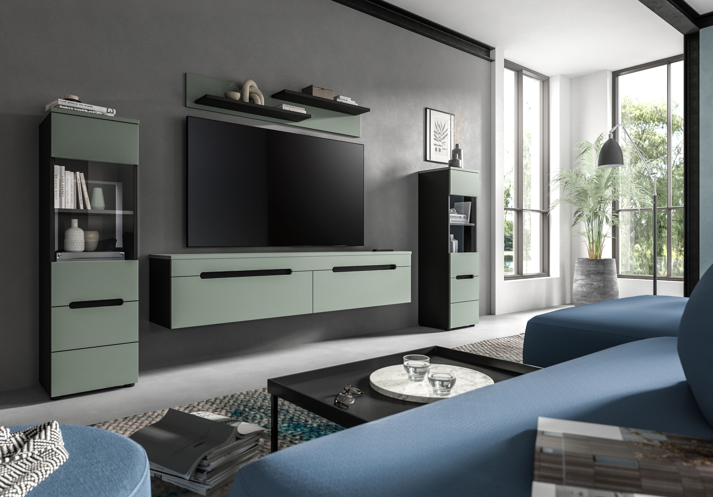 INOSIGN Wohnwand »REHAT, TOPSELLER!, 4-teilig, wahlweise stehend und hängen günstig online kaufen