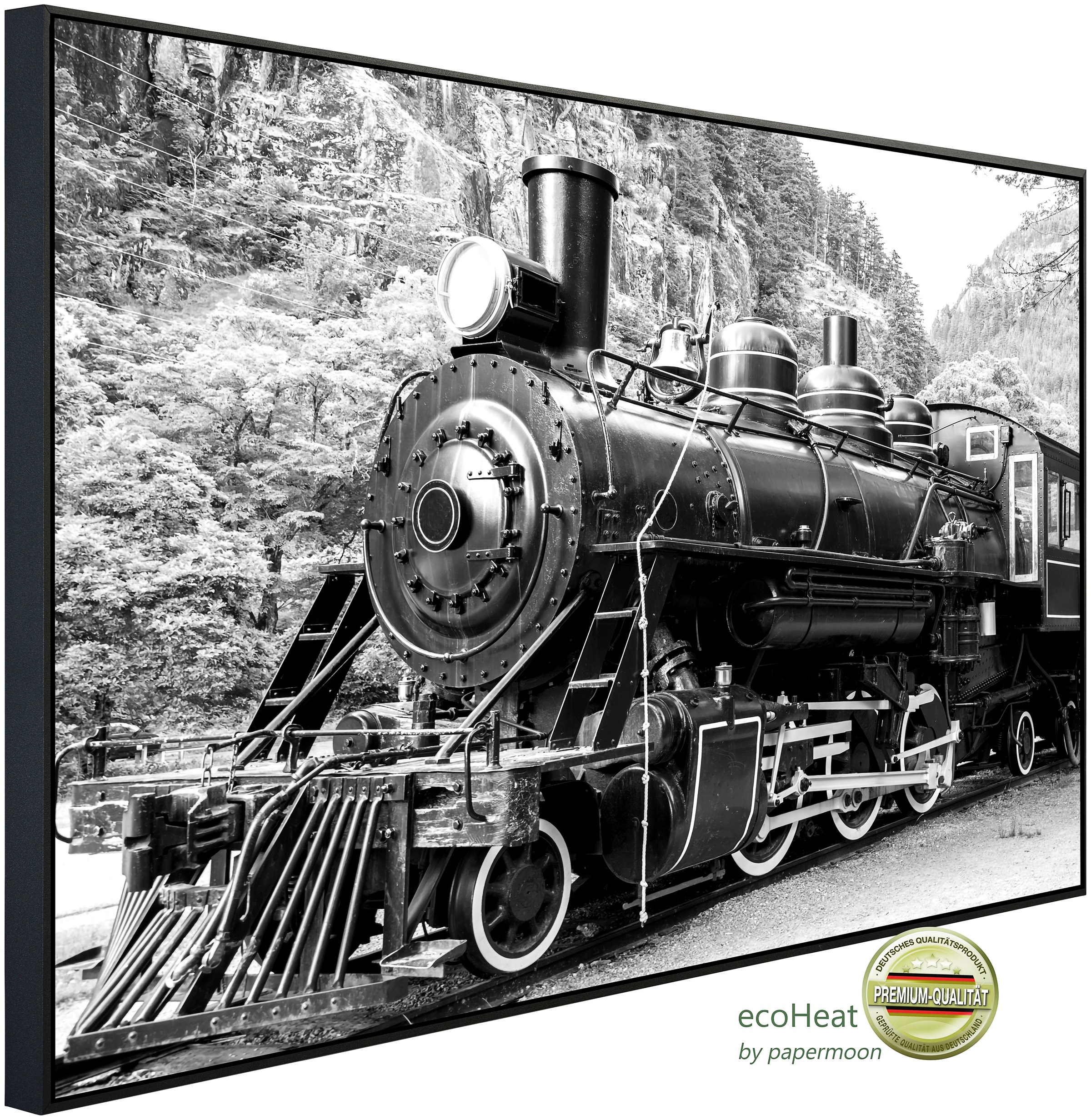 Papermoon Infrarotheizung »Dampflokomotive Schwarz & Weiß«, sehr angenehme günstig online kaufen