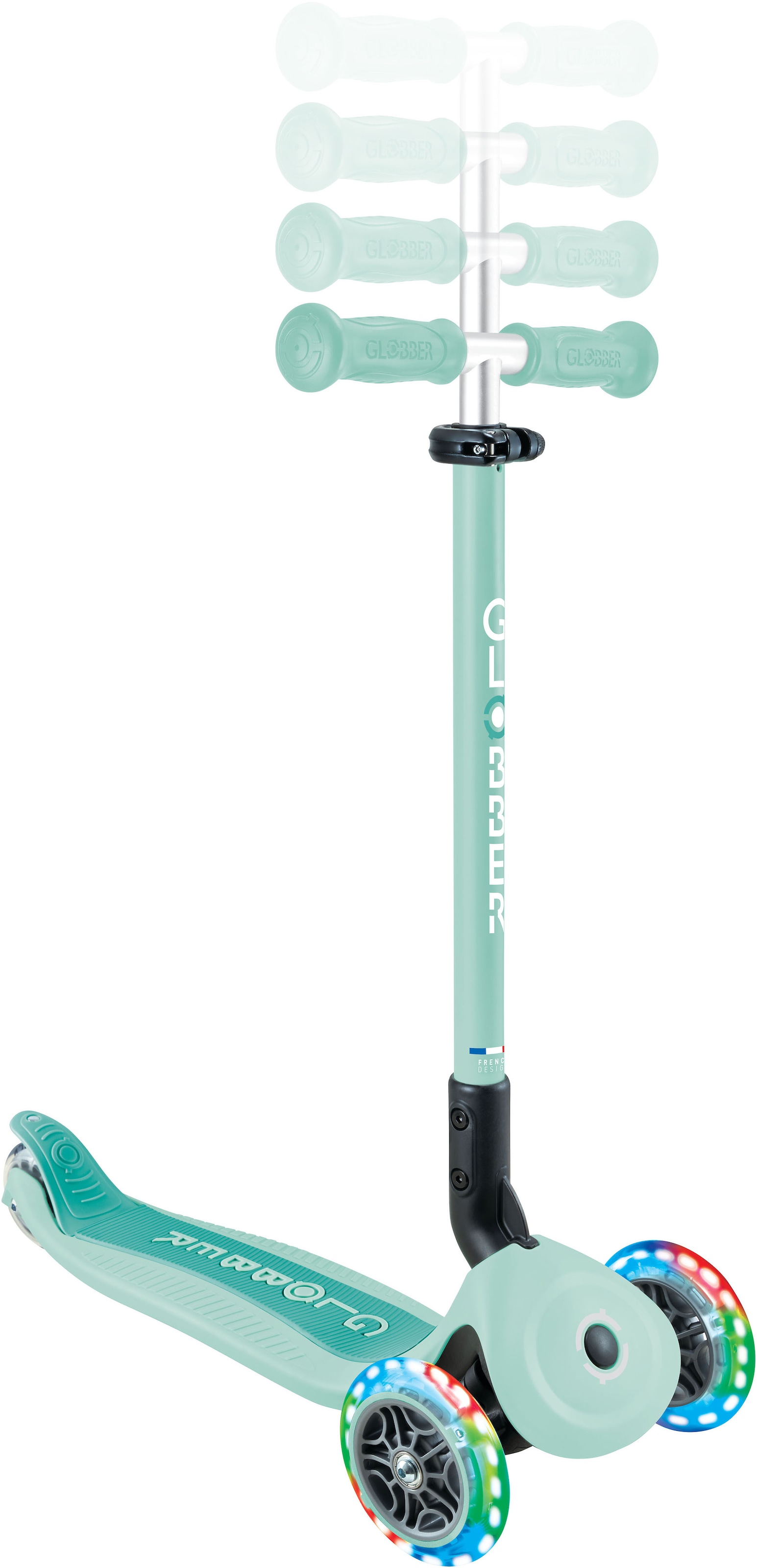 Globber Tretroller »GO-UP ACTIVE LIGHTS mit Leuchtrollen« Dreirad, Laufrad und Scooter