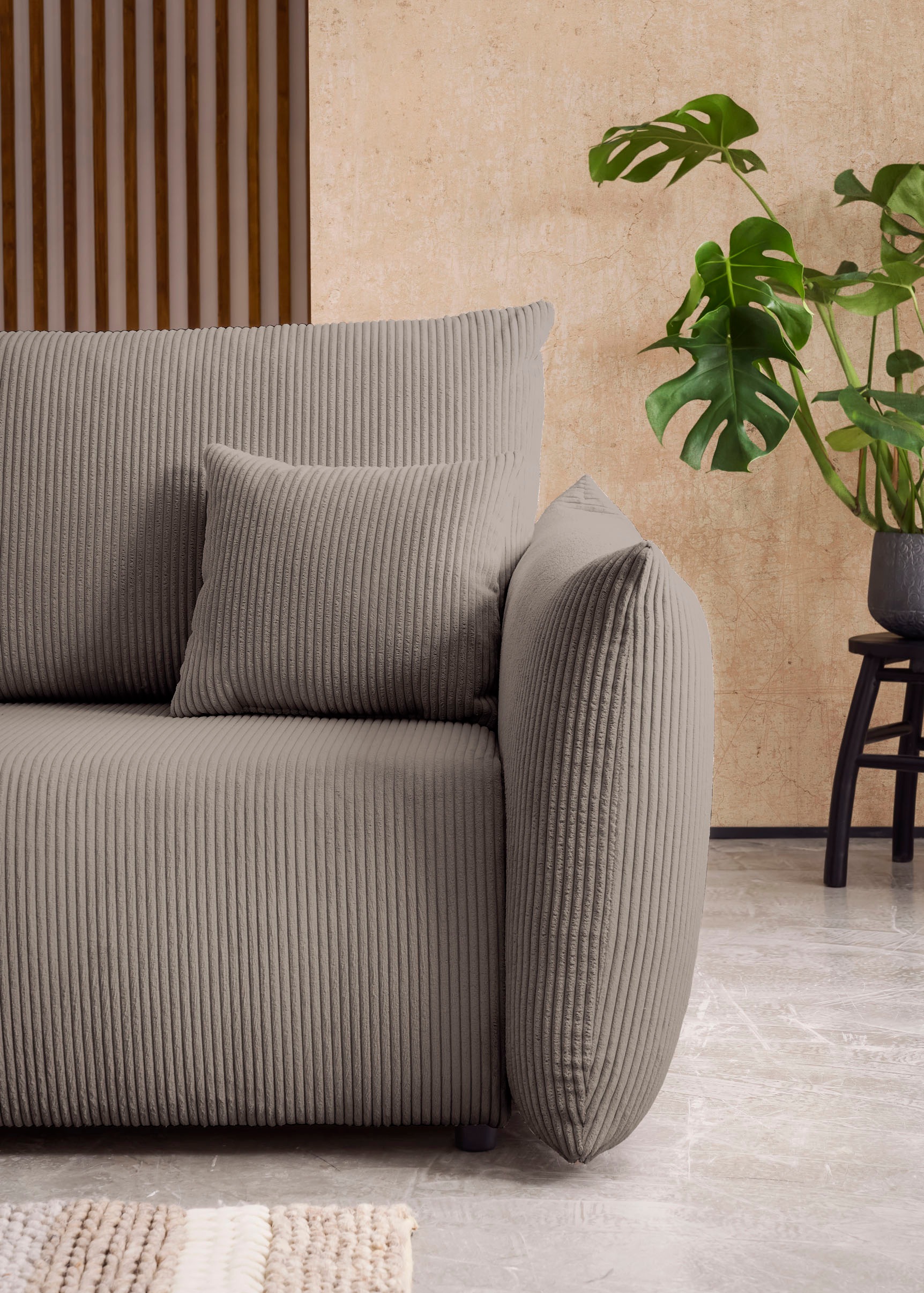 INOSIGN 3-Sitzer »MAVAS Schlafsofa mit Bettkasten«, ca.240/108cm (Liegefläche 212/145 cm), Cord, Chenille, Struktur