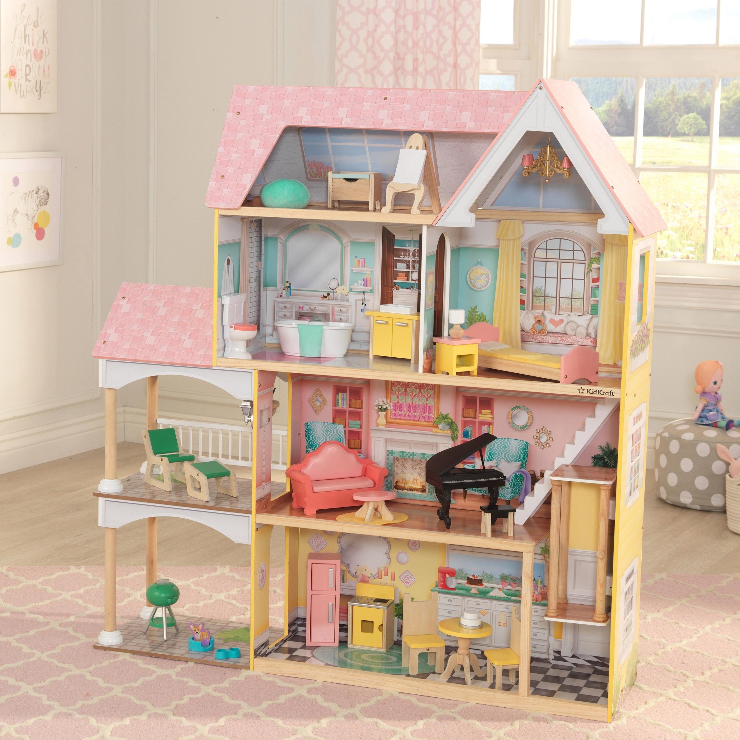 Puppenhaus »Holzspielzeug, bestellen inklusive Möbel EZ mit Assembly™«, Kraft KidKraft® Lolas online Villa
