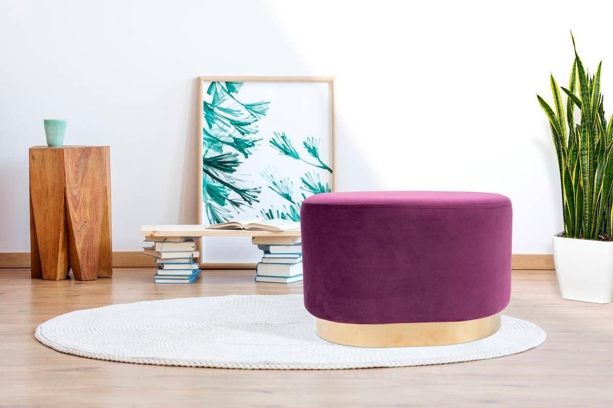 Kayoom Hocker »Nano 410, Hocker in stilvollem Design, ovale Form, mit Fuß aus Metall«, (1 St.), Gold Akzente, Bequem, Modern, mit pflegeleichtem Stoffbezug
