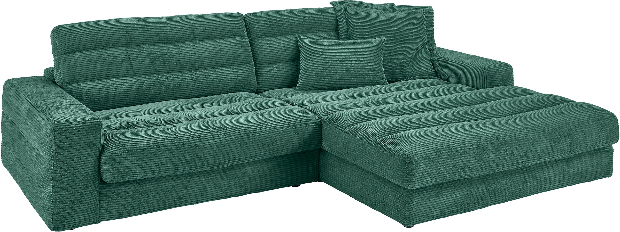 3C Candy Ecksofa »Stripes Mega-Sofa, bequem und komfortabel, L-Form«, Lose Rückenkissen, mit feiner Quersteppung, Cord-Bezug