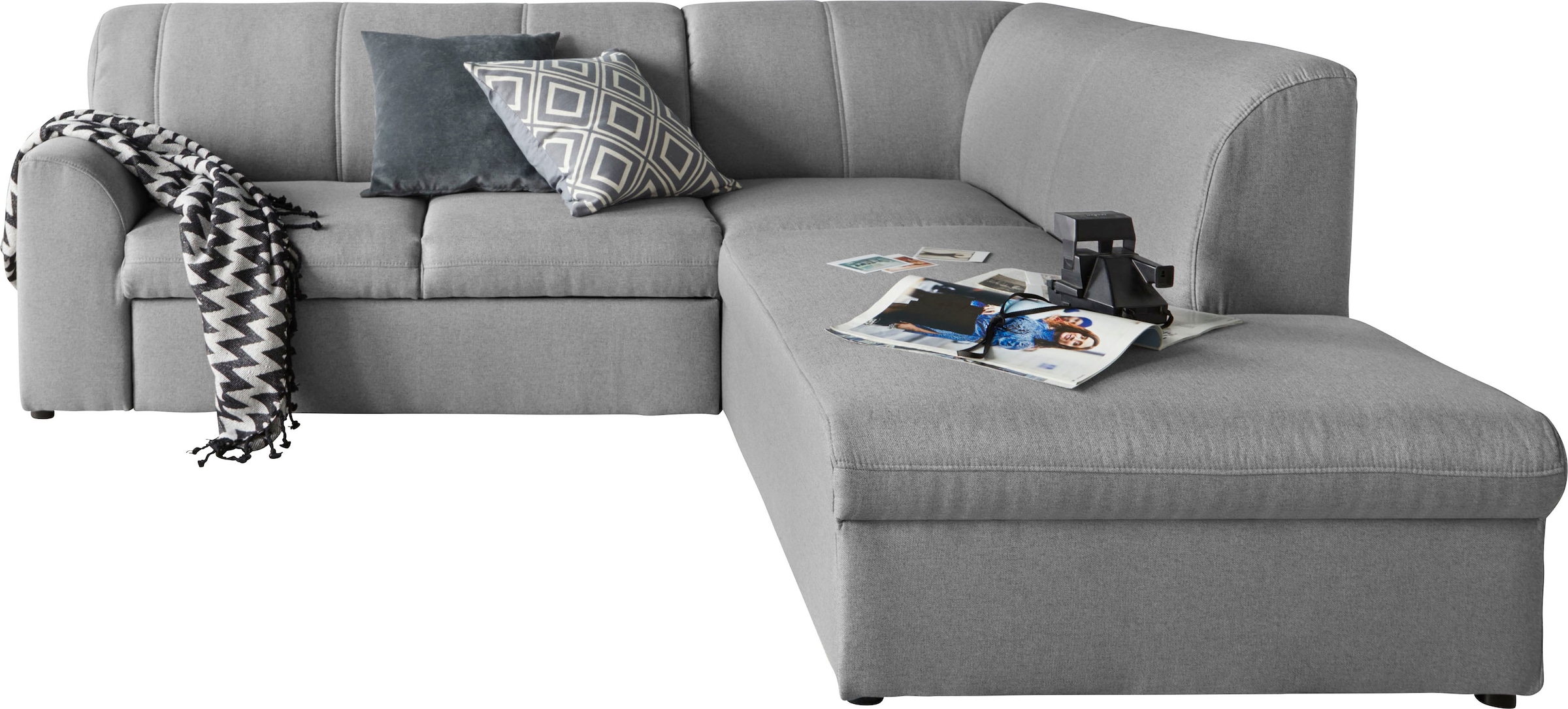 DOMO collection Ecksofa »Topper zeitlos elegant, kompakte Stellmaße, OTTOs Choice, L-Form«, mit Ottomane, wahlweise mit Schlaffunktion