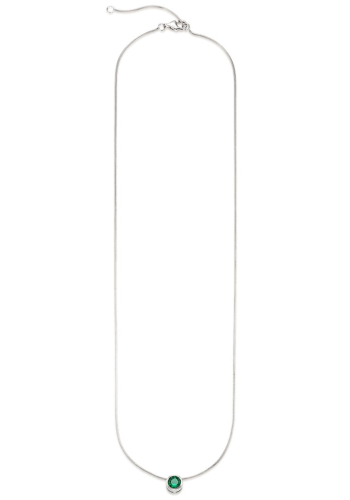 Bruno Banani Kette mit Anhänger »Schmuck Geschenk Silber 925 Halsschmuck Halskette Schlangenkette Stein«, mit Zirkonia (synth.), Korund (synth.) oder Spinell (synth.)