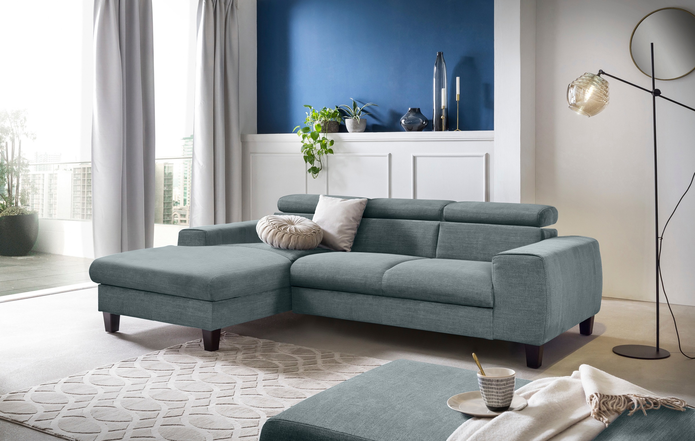 COTTA Ecksofa "Morven L-Form mit Kopfteilverstellung" wahlweise mit Bettfun günstig online kaufen