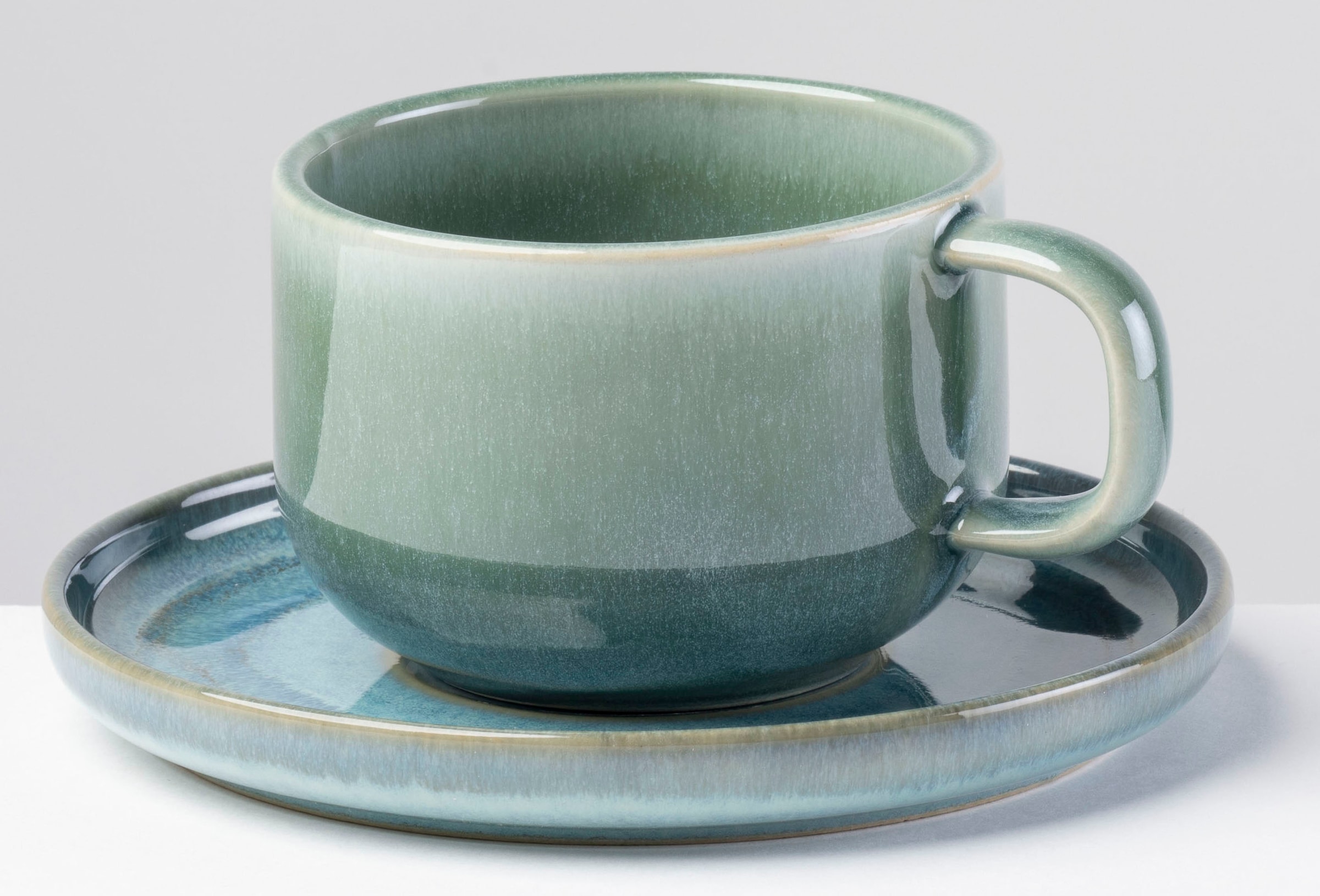 gipfelstück Tasse »Tiefer See«, (Set, 4 tlg.), Scandi-Style, Reaktivglasur, jedes Stück ein Unikat, 4-teilig