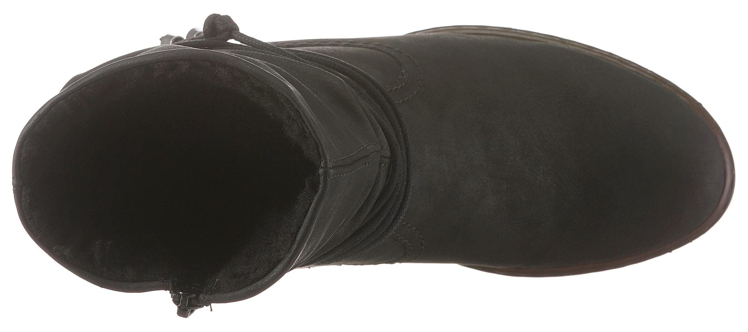 Rieker Winterstiefelette, Boots, Trichterabsatz, Warmfutter, mit gerafftem Schaft