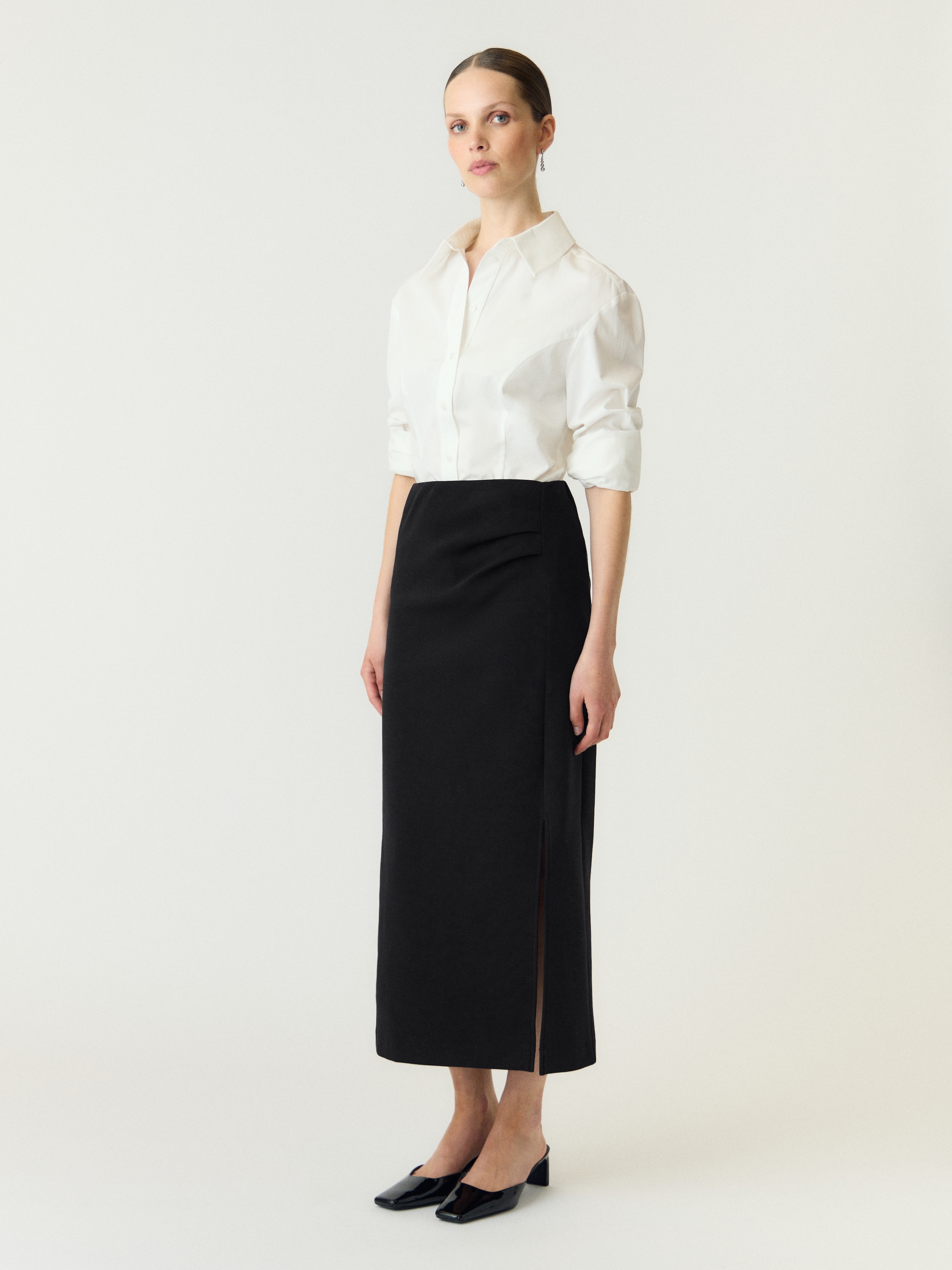 Y.A.S Maxirock »YASPINA HW LONG SKIRT NOOS« Baumwollmischung, high waist