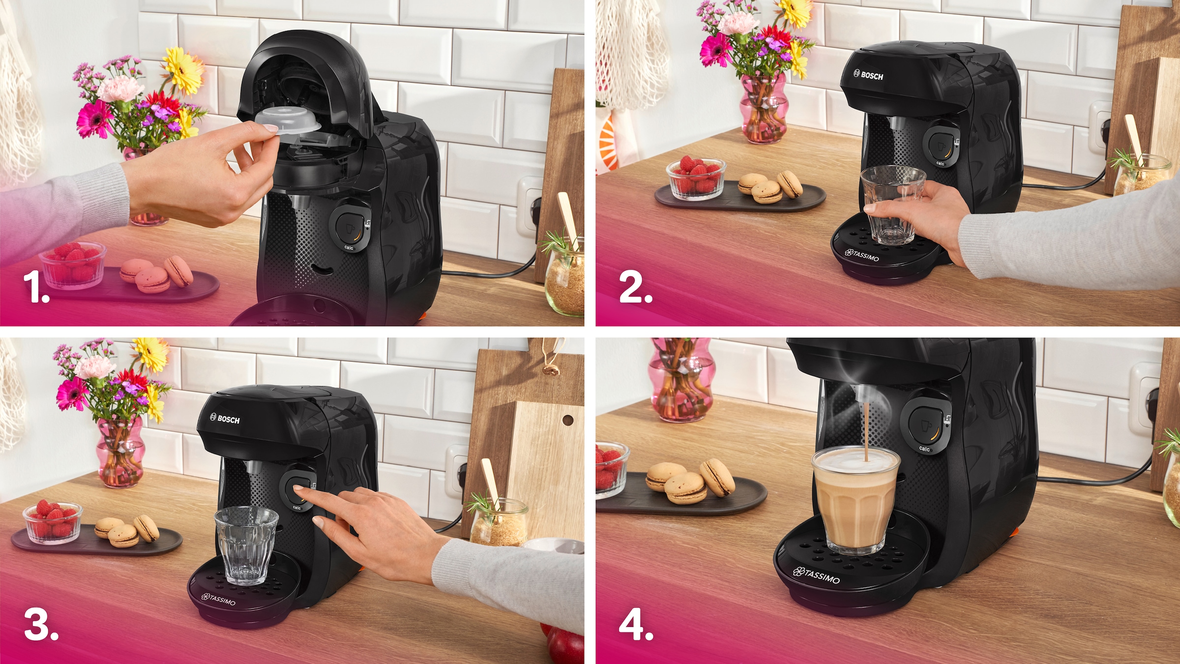 TASSIMO Kapselmaschine »Happy TAS1002N, über 70 Getränke, platzsparend«, nachhaltig, geeignet für alle Tassen, Wassertank 0,7 L, schwarz