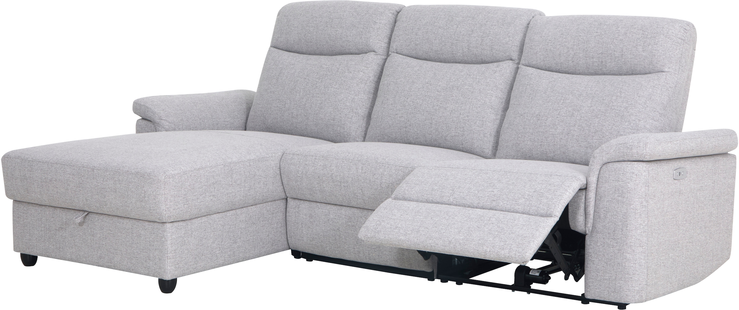 Home affaire Ecksofa »BRIONNE, L-Form, 255cm, manuelle u. elektrische Funktion (USB A/C),«, Liegefunktion, Stauraum, Federkernpolsterung, Webstoff