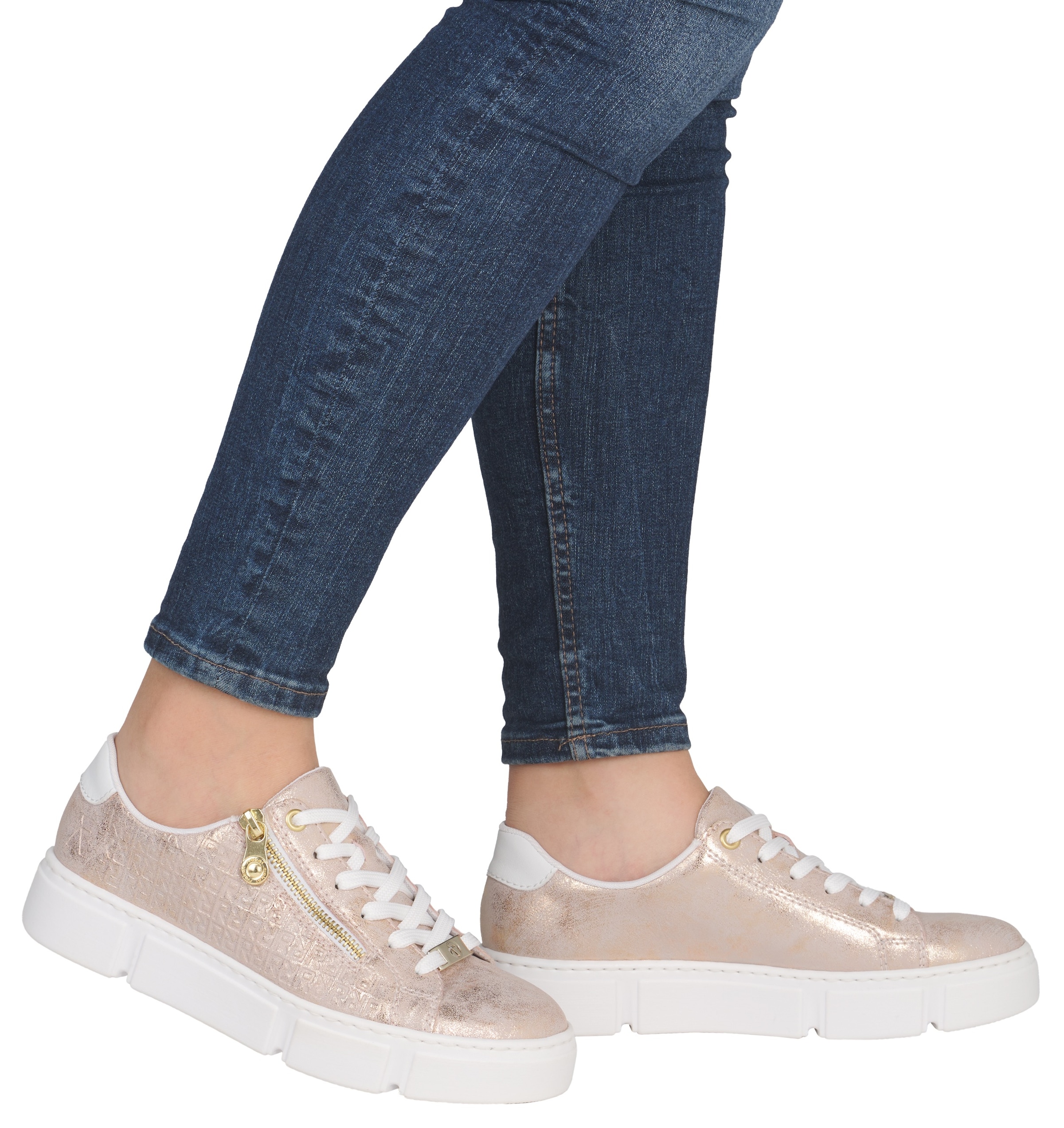 Rieker Plateausneaker  , Freizeitschuh, Halbschuh, Schnürschuh mit Reißverschluss