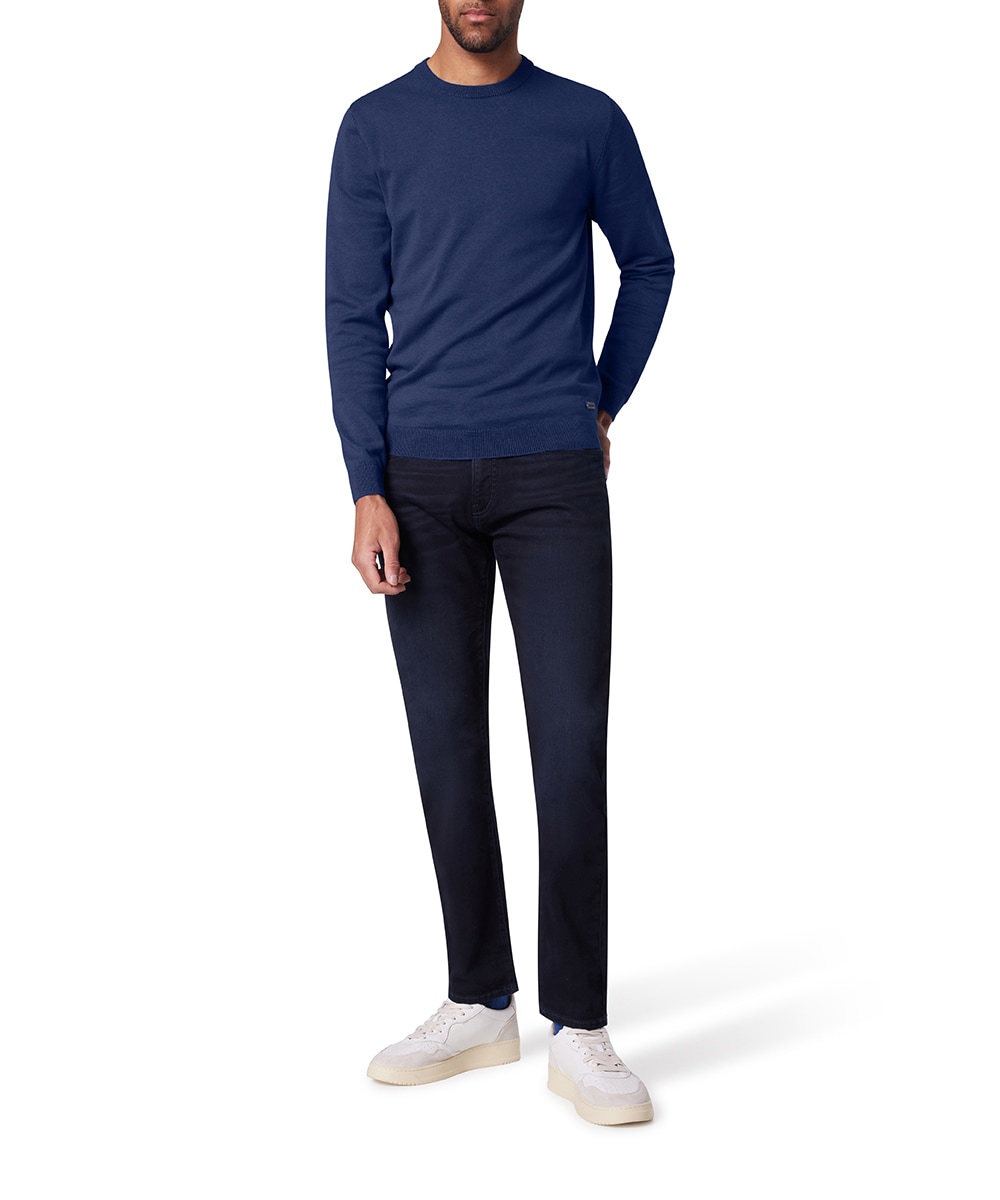 Pierre Cardin Rundhalspullover »Strick RH«, mit Rippbündchen