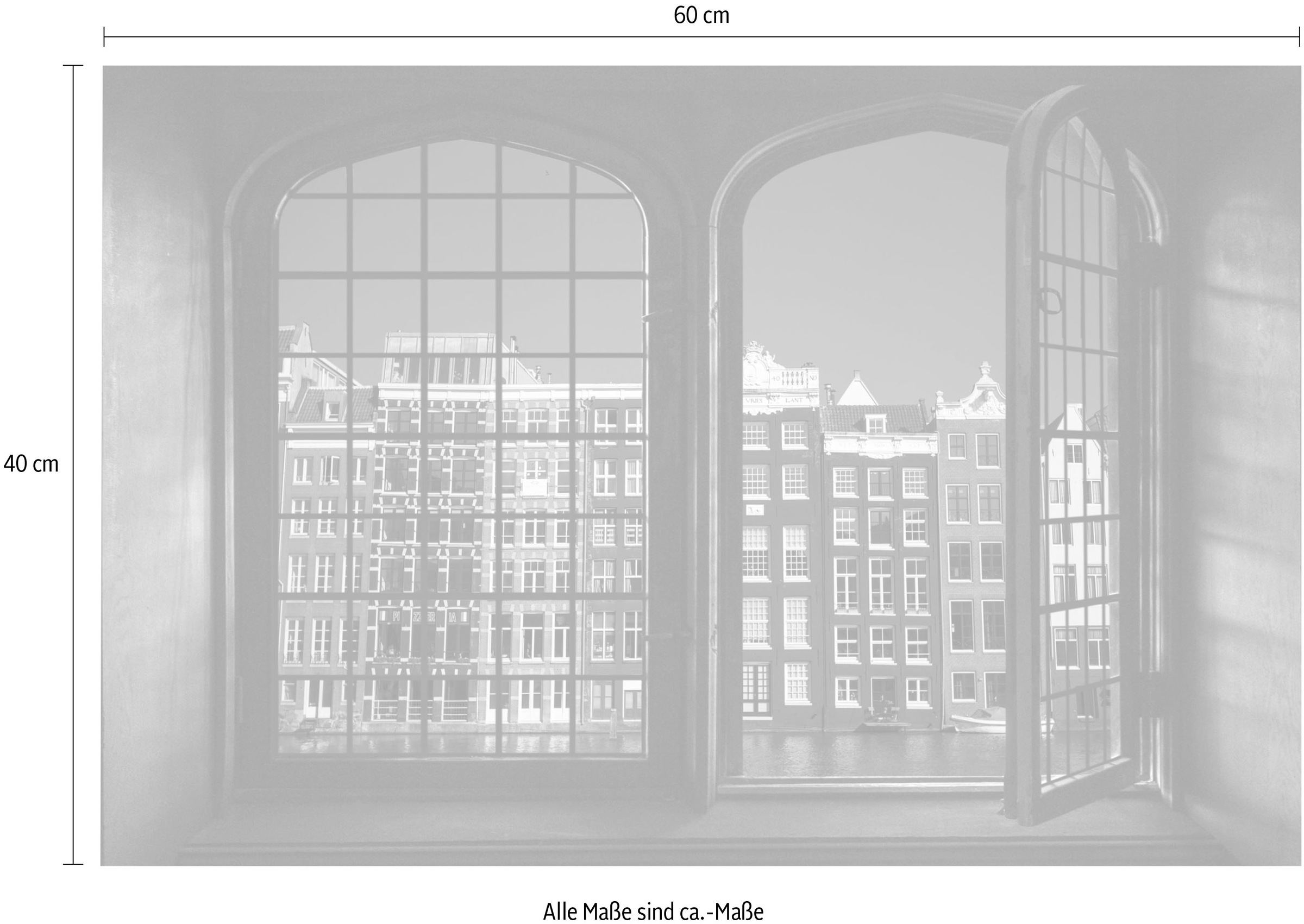 queence Wandsticker »Häuserfront«, Wandsticker, Wandbild, selbstklebend, 3D, Fenster