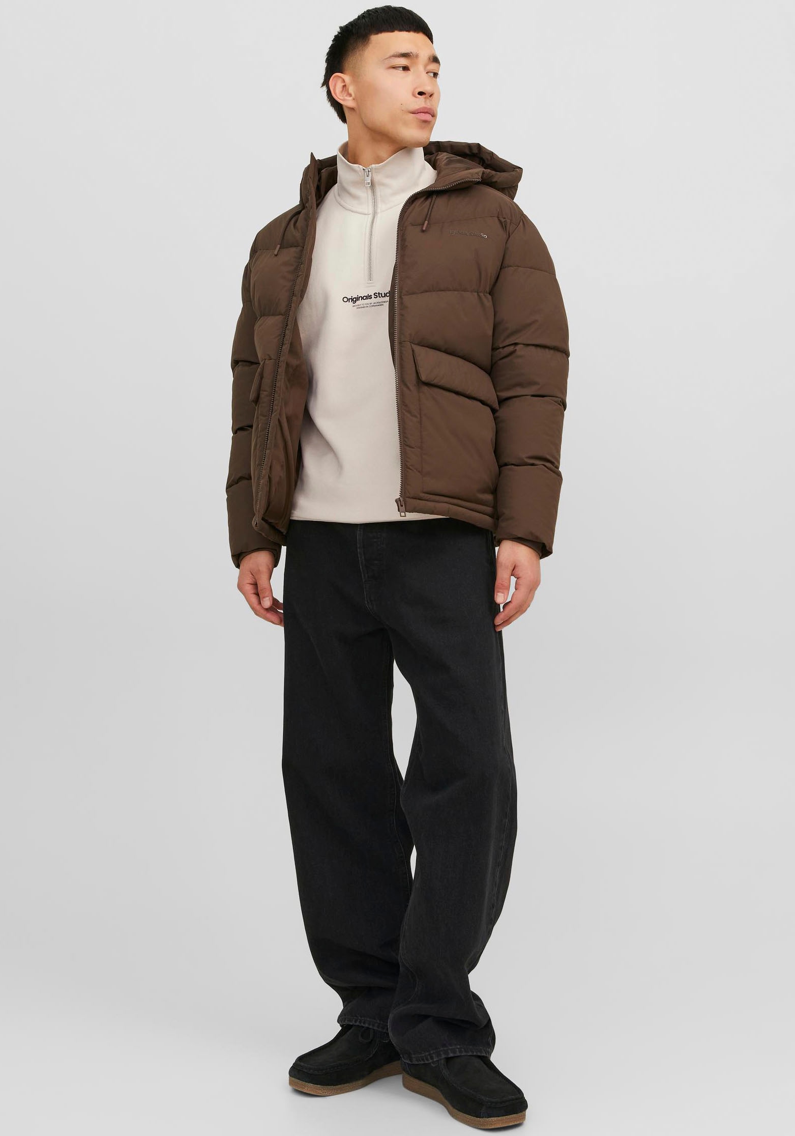 Jack & Jones Sweatshirt »JORVESTERBRO SWEAT QUARTER ZIP HN NOOS«, im Troyer-Look