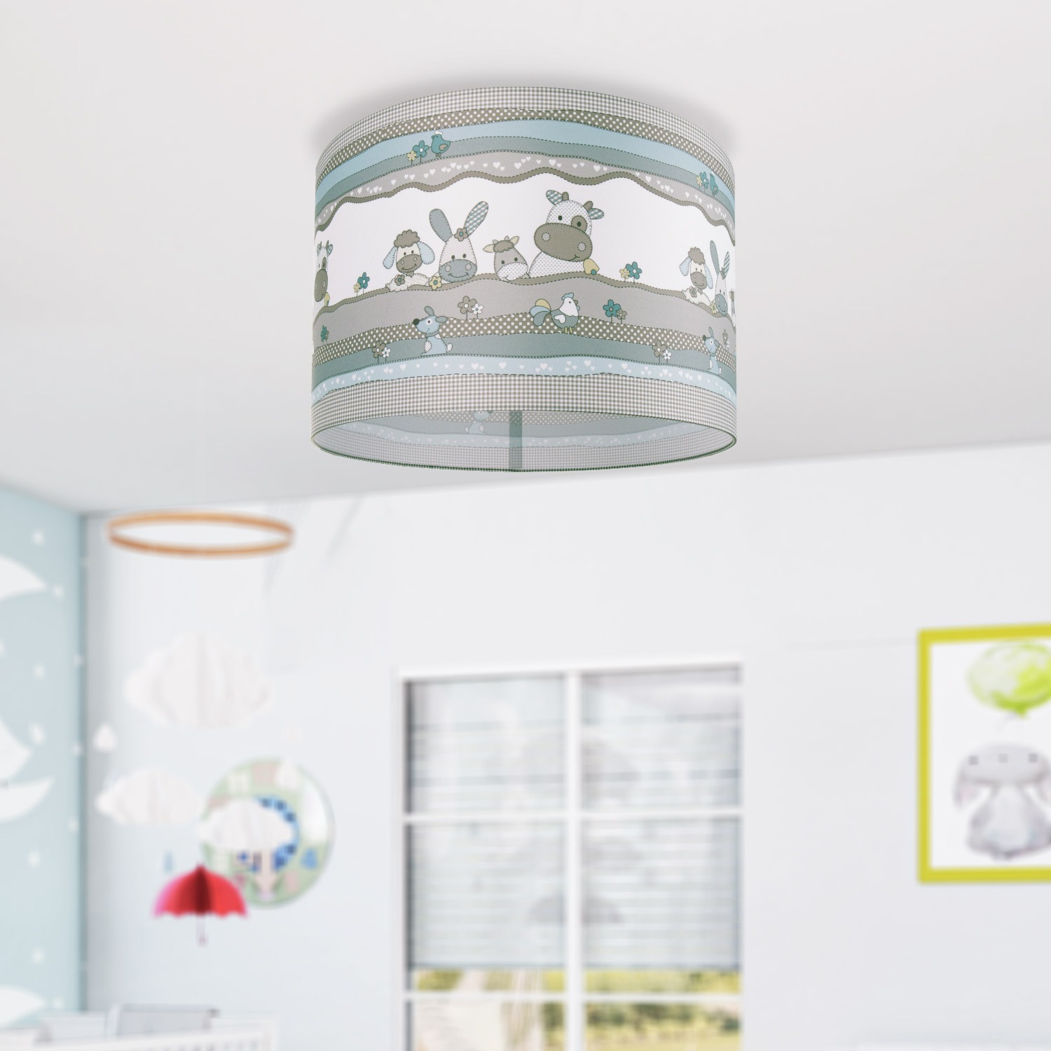 Paco Home Deckenleuchte »Cosmo 210«, 1 flammig, Leuchtmittel E27 | ohne Leuchtmittel, Kinderlampe Deckenlampe LED Kinderzimmer Lampe Tier-Motiv, E27