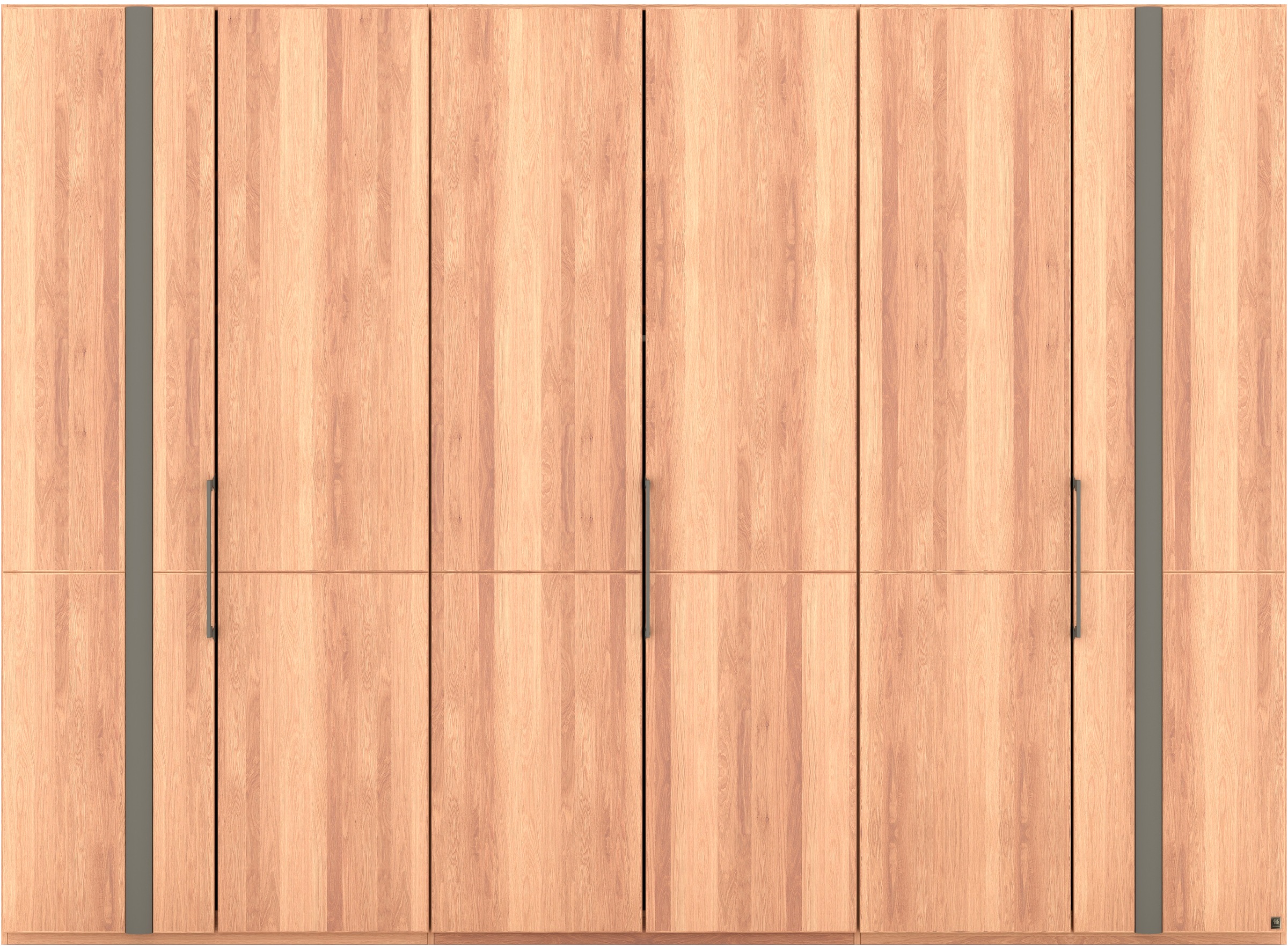 Musterring Drehtürenschrank »Sorrent, Kleiderschrank, teilmassiv Eiche«, (mit Türdämpfern, in 5 Breiten & 2 Höhen, extra Böden, MADE IN GERMANY), Türen in Eiche massiv mit Absetzung in Schiefer, verschiedene Maße