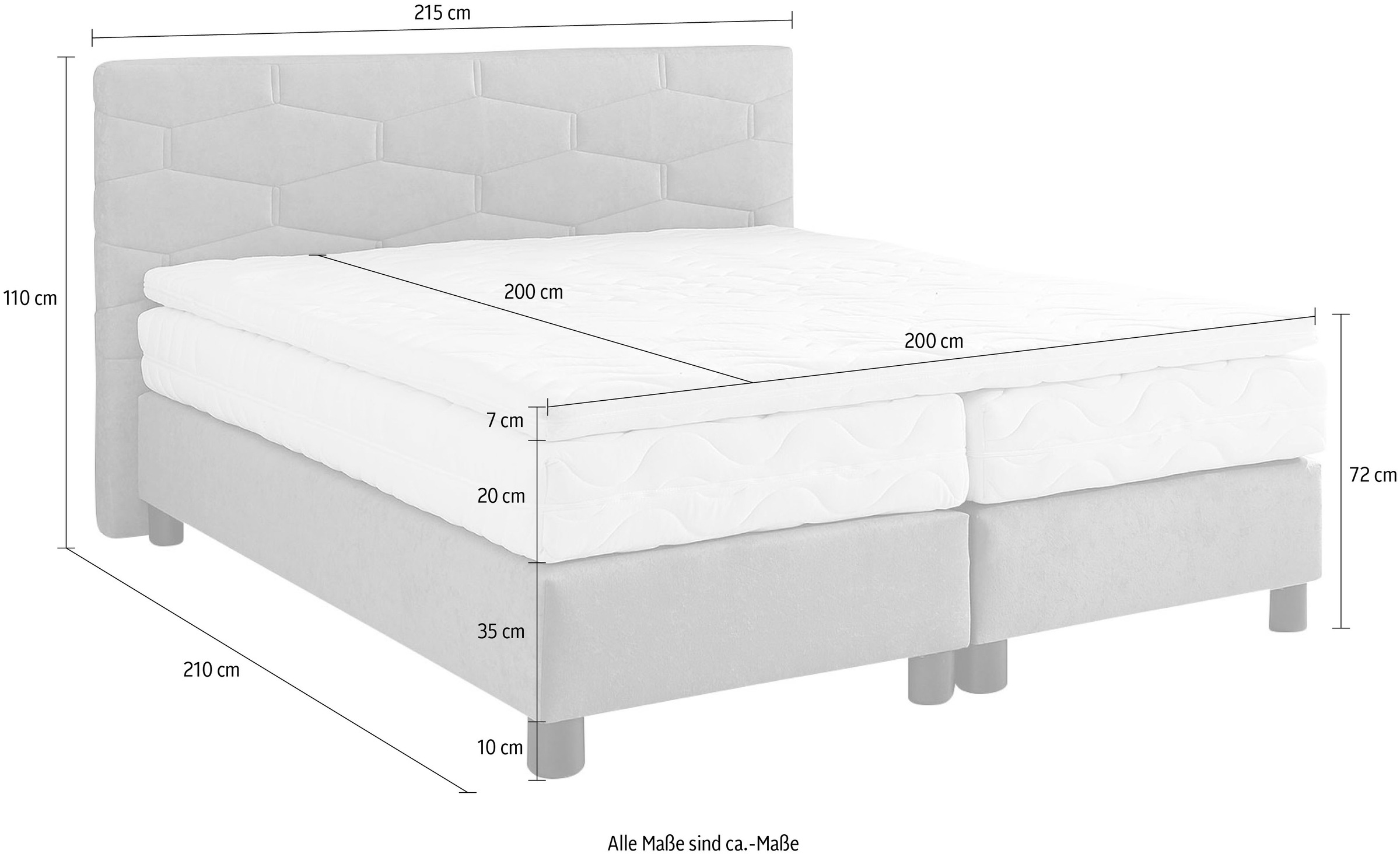 Westfalia Schlafkomfort Boxspringbett, wahlweise mit Topper
