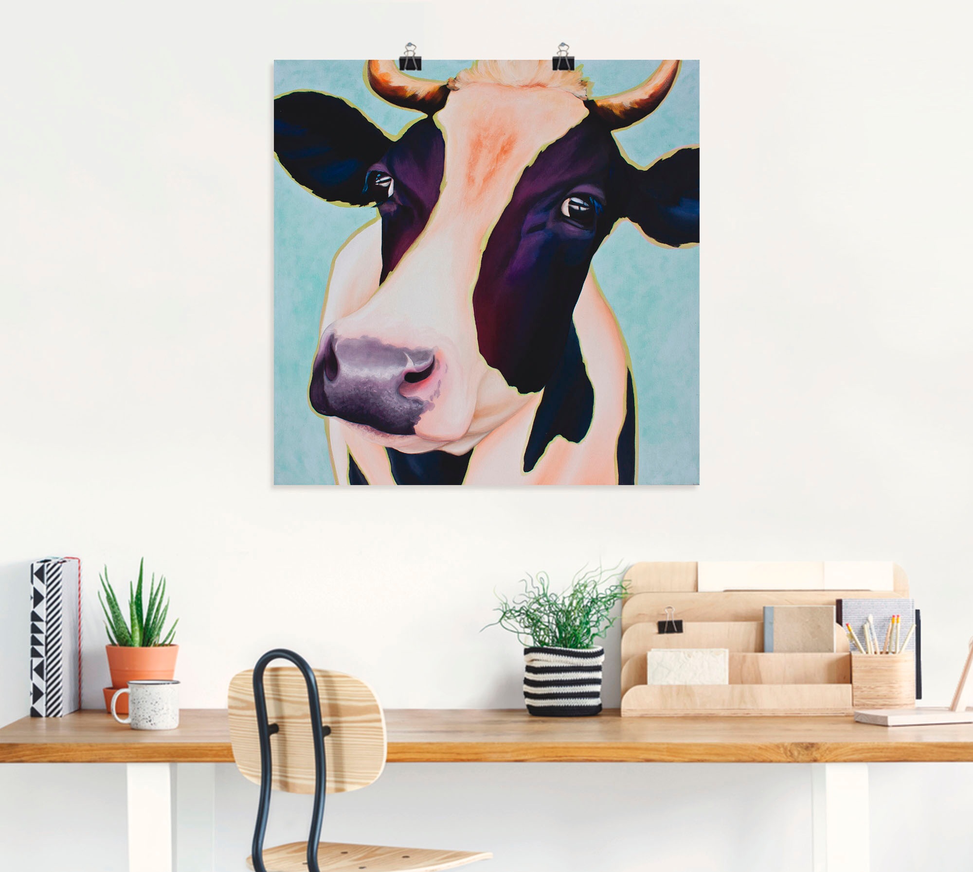 Artland Wandbild »Kuh Chantal«, Haustiere, (1 St.), als Leinwandbild, Wandaufkleber oder Poster in versch. Größen