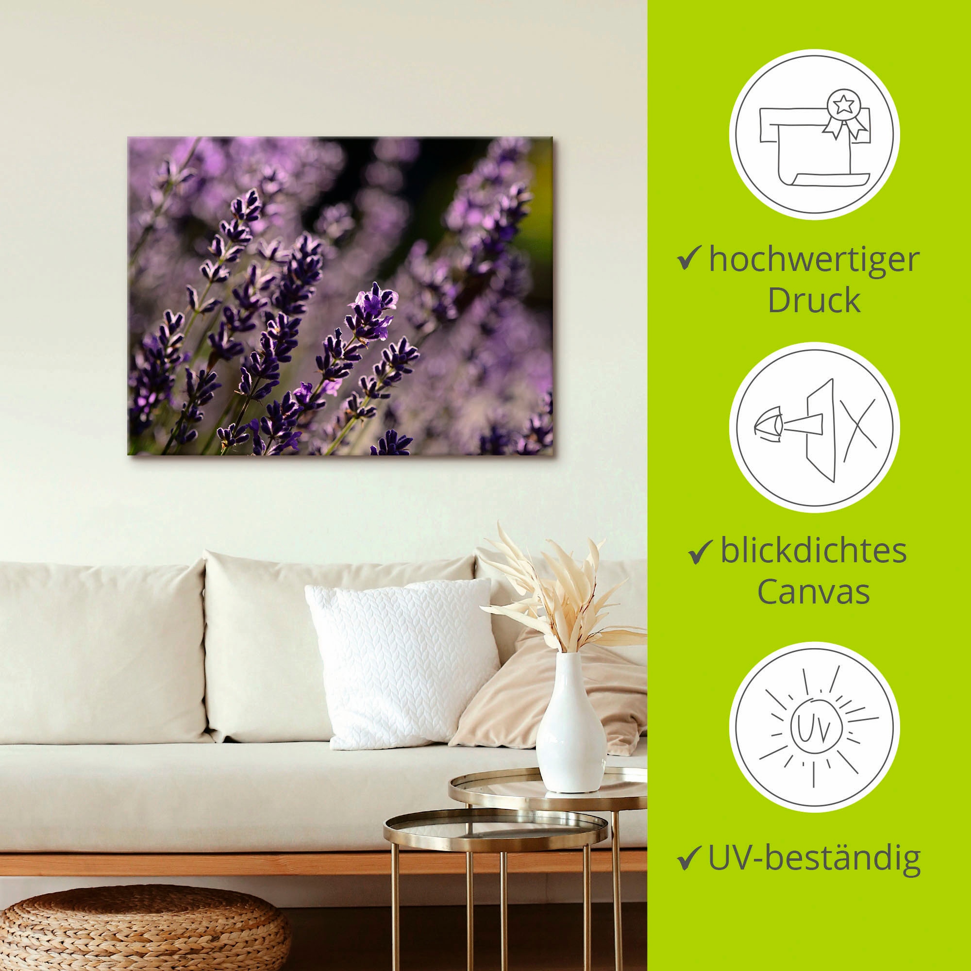 Artland Wandbild »Lavendel«, Blumen, (1 St.), als Leinwandbild in verschied. Größen