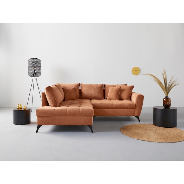 INOSIGN Ecksofa »Lörby«, auch mit Aqua clean-Bezug, feine Steppung im  Sitzbereich, lose Kissen online bestellen