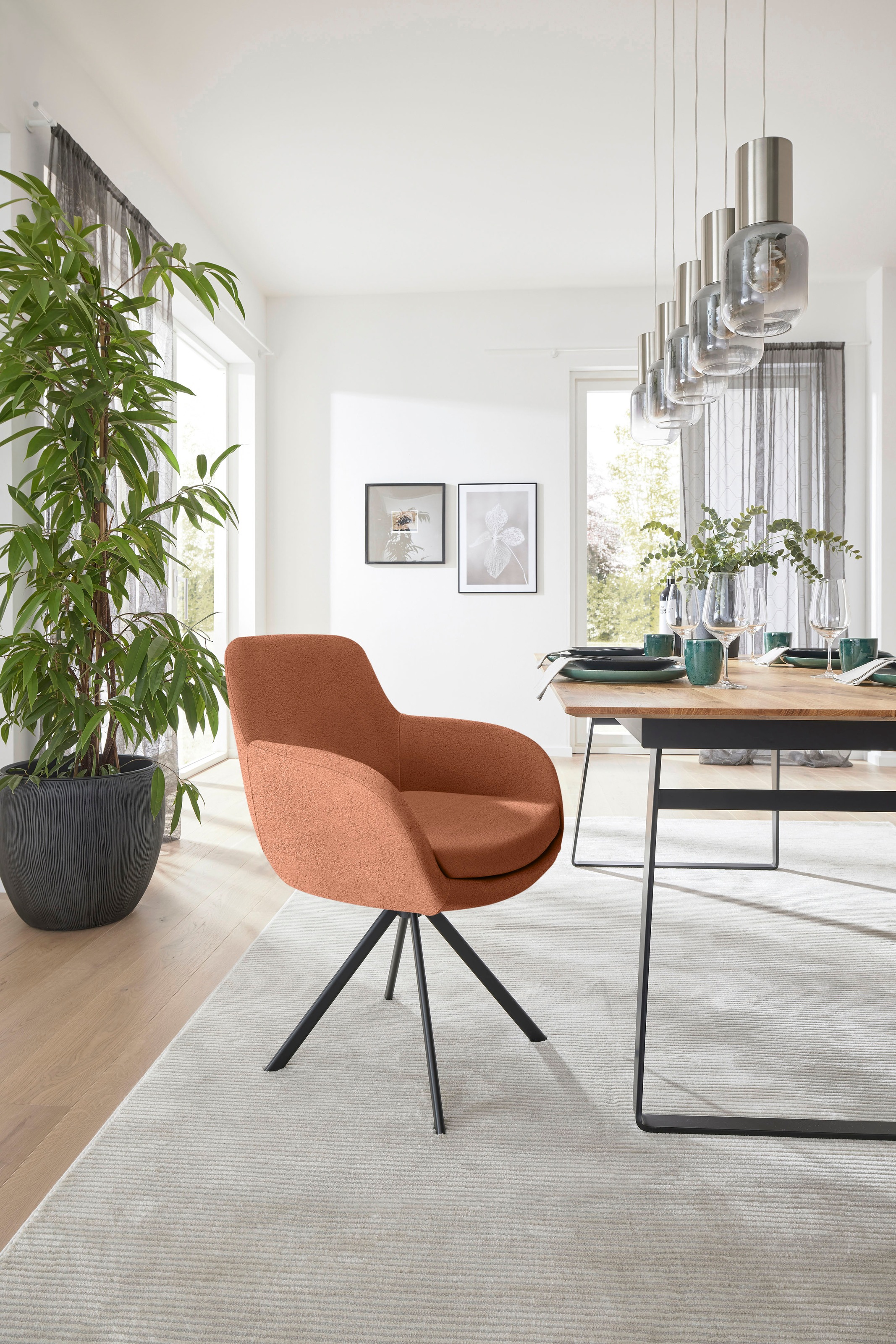 Musterring Esszimmerstuhl »Tavia« (Set) 2 Stk.Stativgestell Eisen schwarz, günstig online kaufen