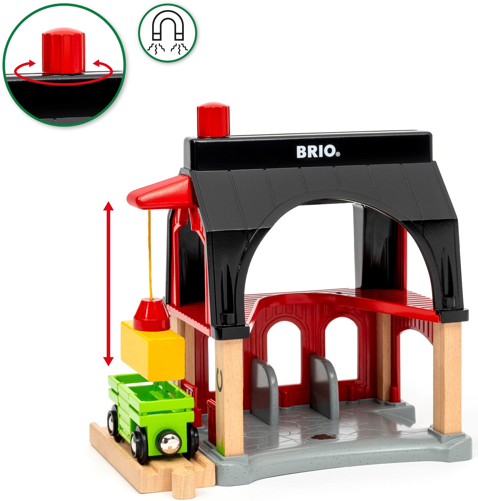BRIO® Spielzeugeisenbahn-Gebäude »Tierscheune mit Heuwaggon«, FSC® - schützt Wald - weltweit