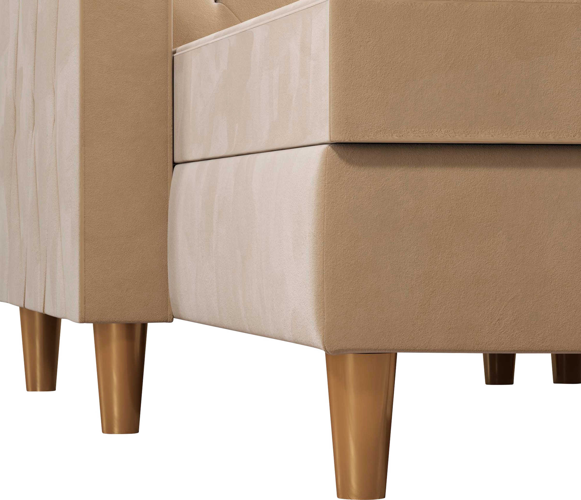 Cosmo Living Ecksofa »Liberty«, mit Schlafffunktion, Recamiere mit Stauraum beidseitig montierbar