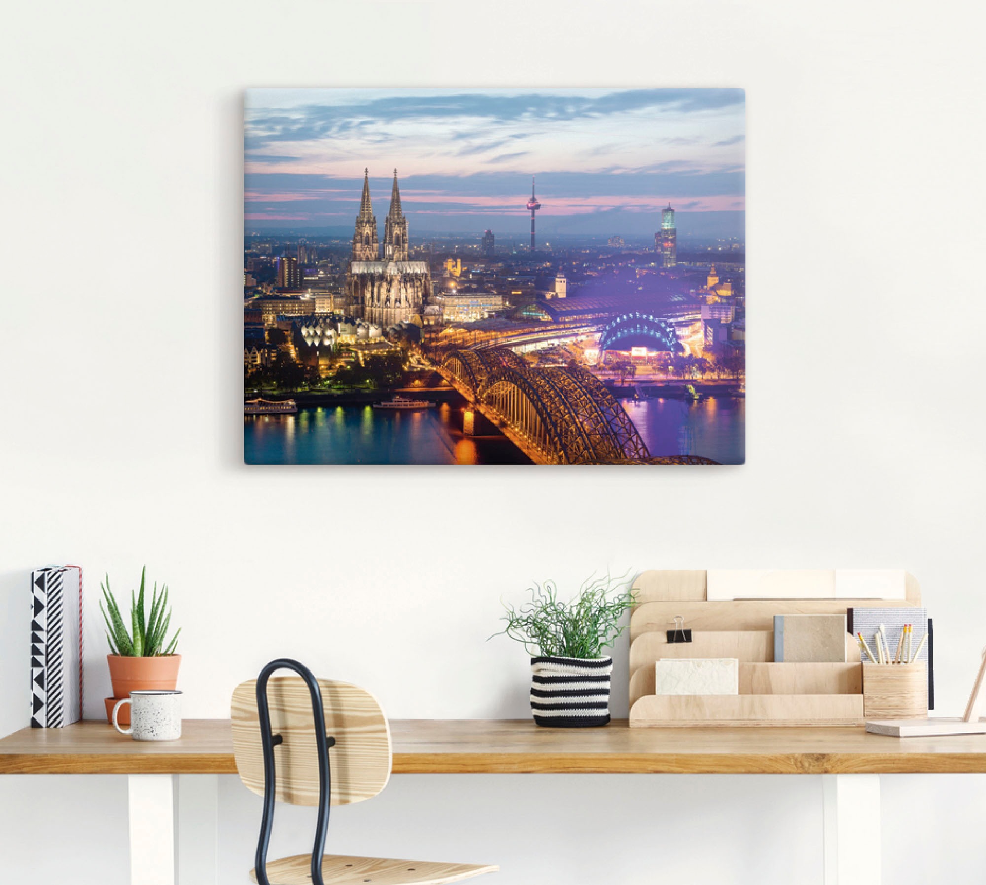 Artland Wandbild »Köln Panorama am Abend« Deutschland 1 Stk. tlg. als Alubi günstig online kaufen