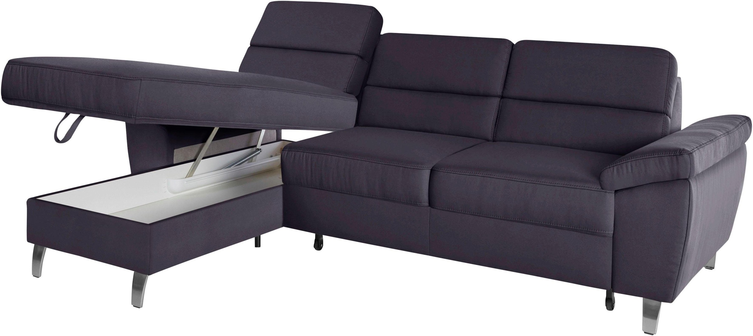 sit&more Ecksofa »Sorano L-Form«, wahlweise mit Bettfunktion und Bettkasten