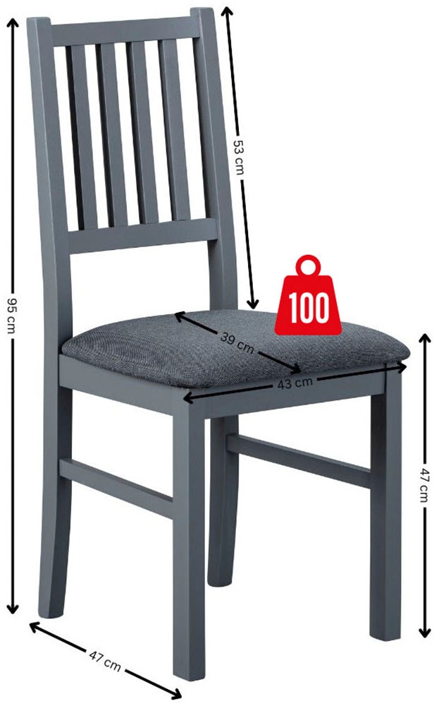 Inter Link Esszimmerstuhl »Esszimmerstuhl Luzerna« (Set) 2 Stk.Massiv, 2er set, gepolstert, montiert, BxTxH: ca. 42 x 47 x 94,5 cm