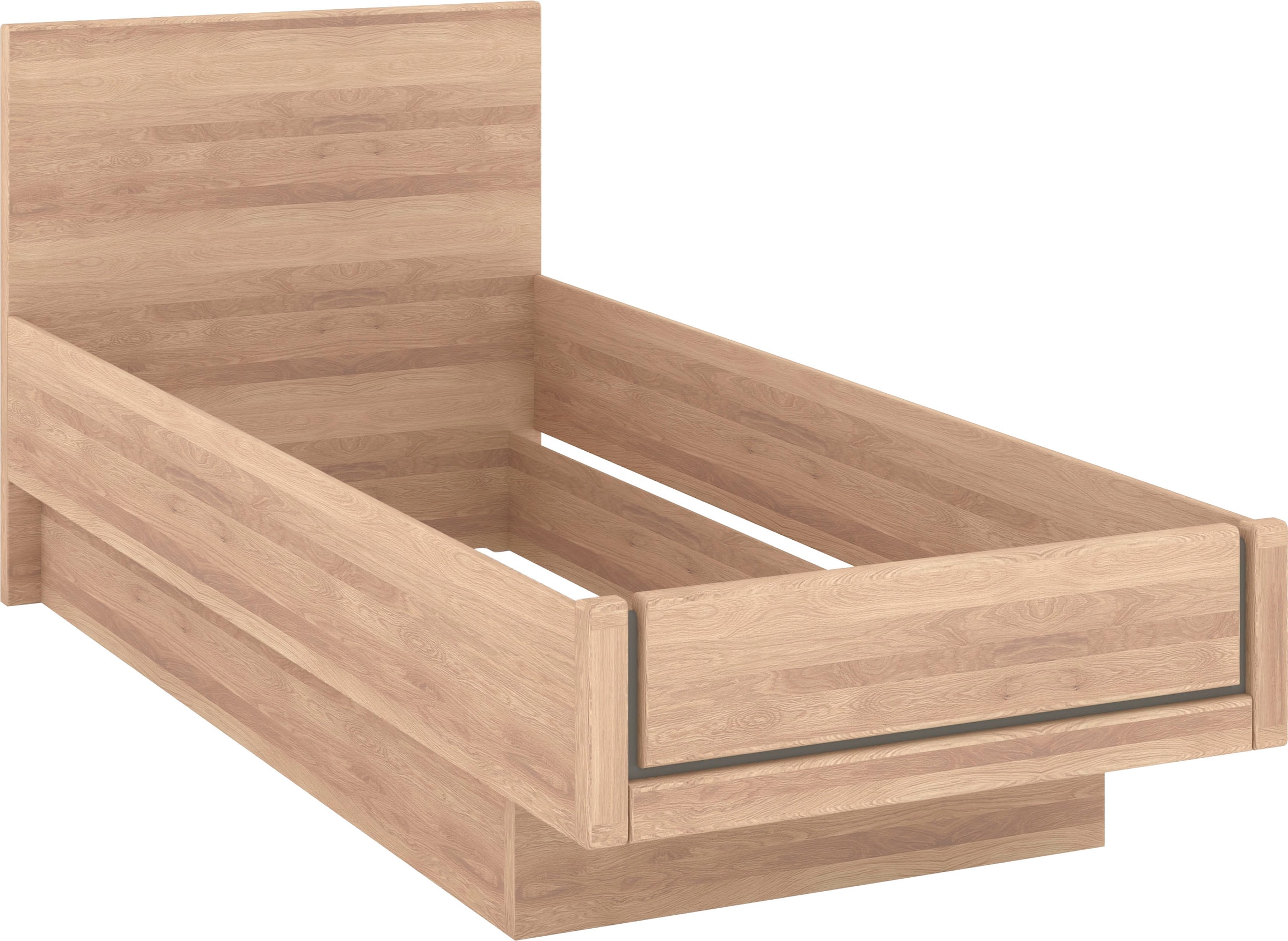 Musterring Holzbett »Sorrent, Bettgestell, Bettrahmen, teilmassiv Eiche«, (MADE IN GERMANY), Eiche teilmassiv, Liegehöhenverstellung, in schwebender Optik