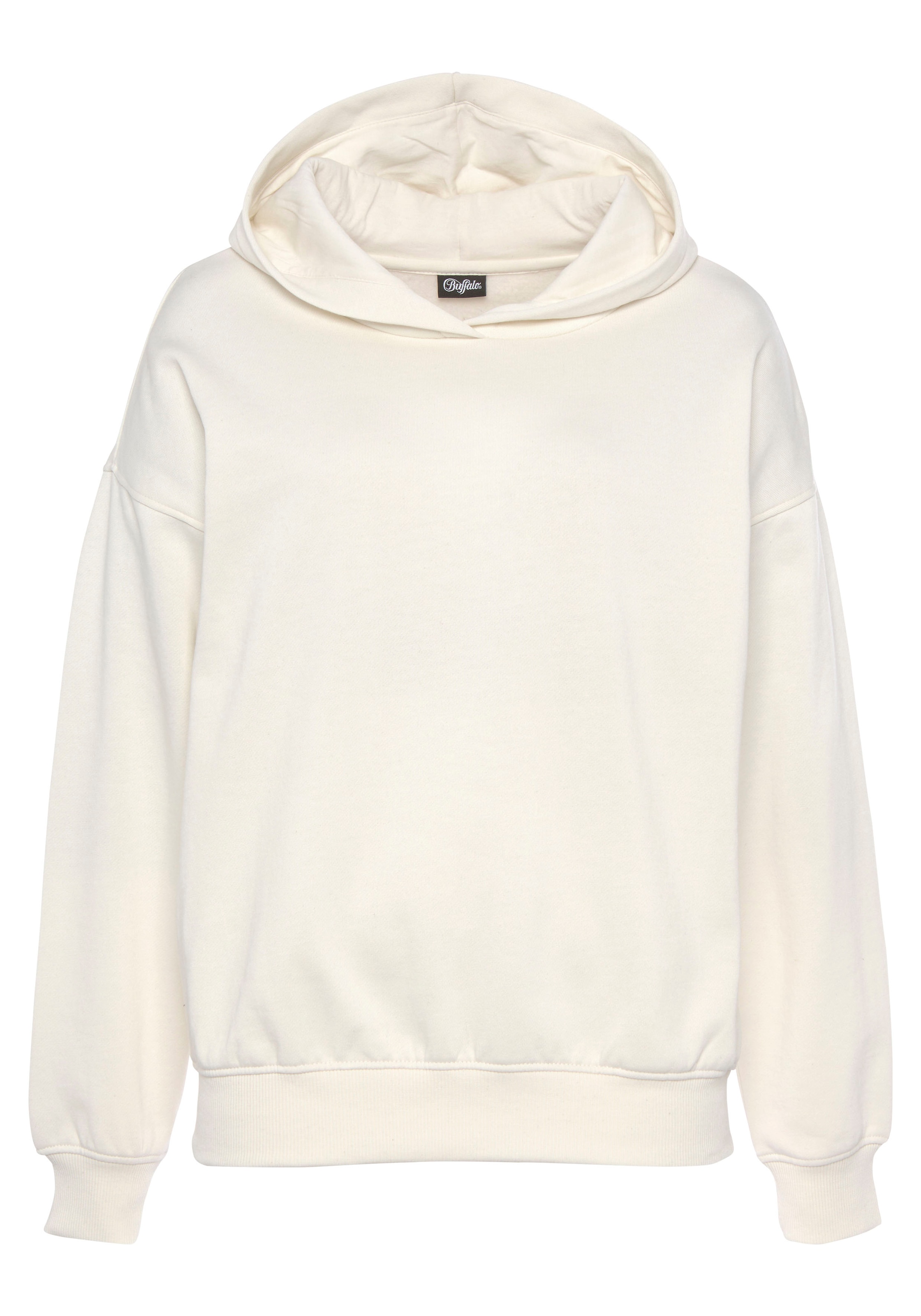 Buffalo Hoodie, Kapuzensweatshirt mit Rückenprint und Rippbündchen, Loungewear
