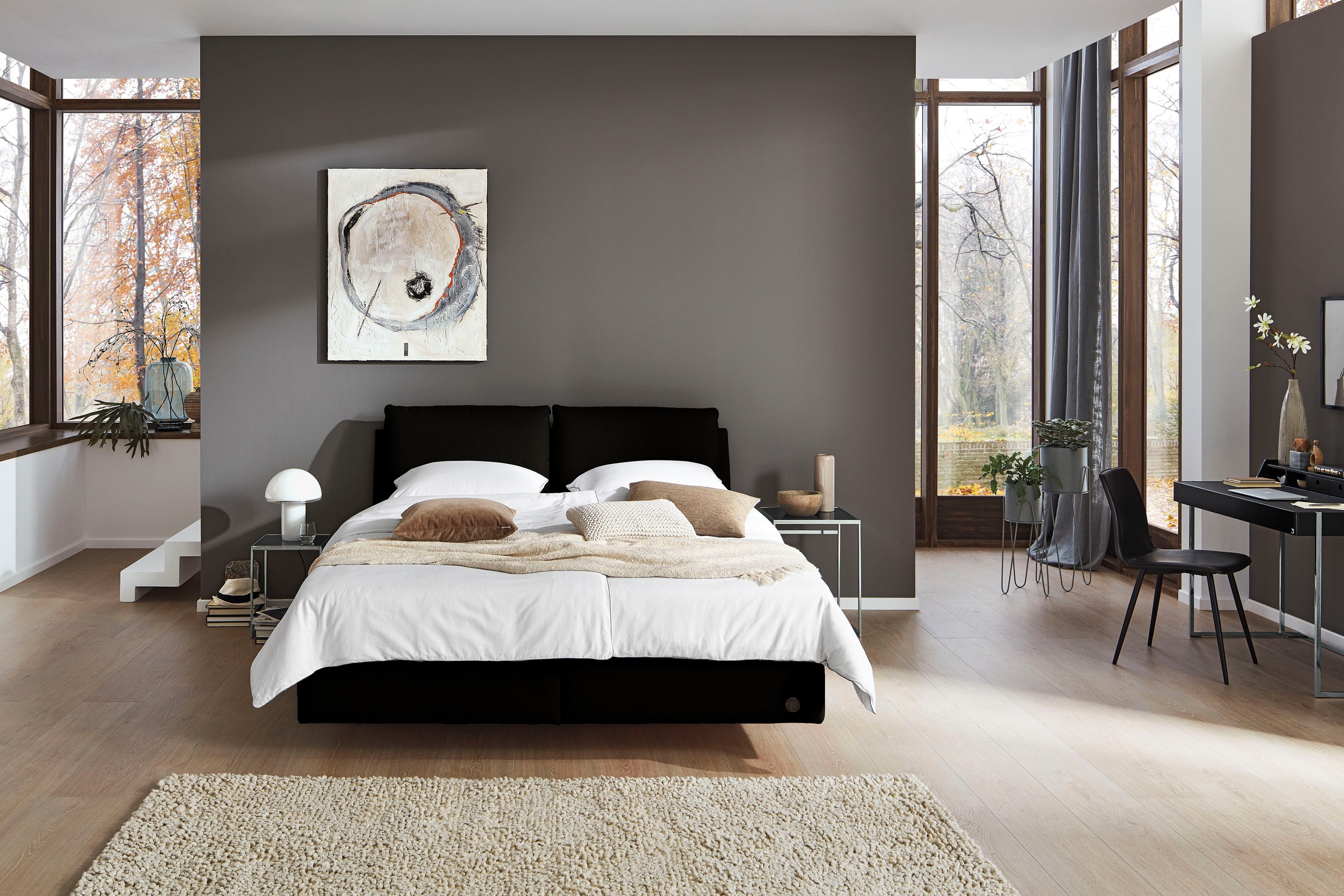 Birkenstock Boxspringbett »Linz«, mit Kopfteil in Kissenoptik