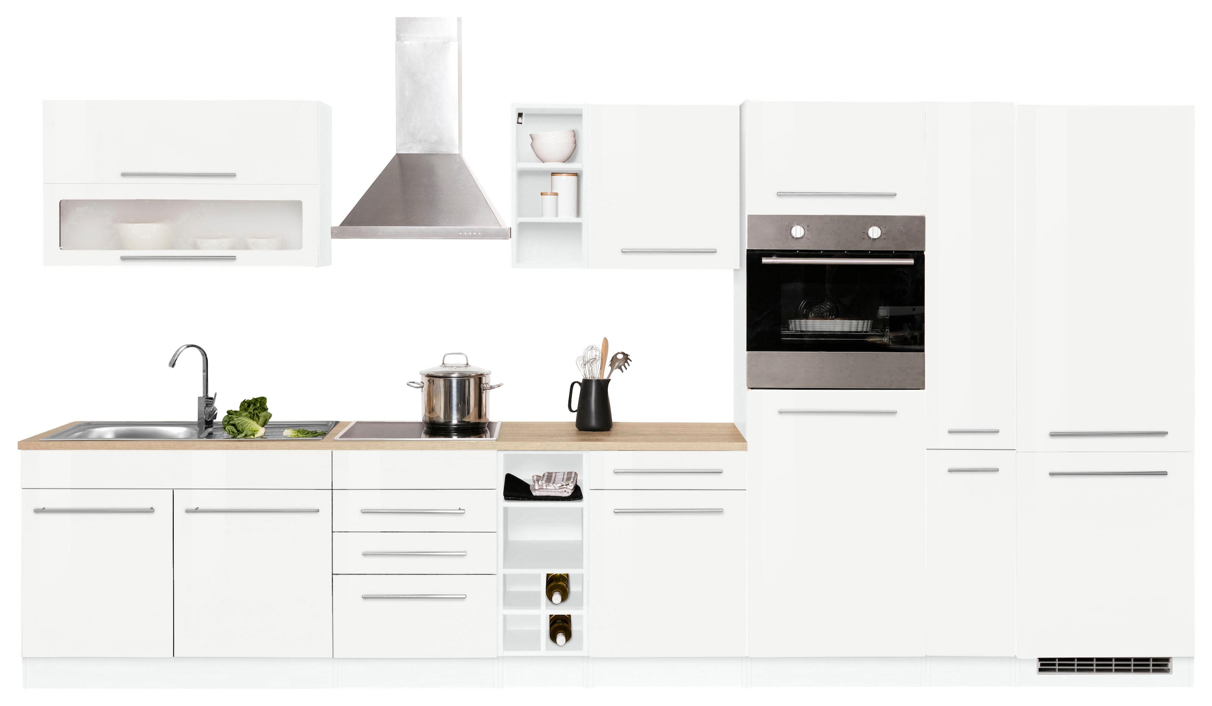 KOCHSTATION Küchenzeile »KS-Eton«, mit E-Geräten, Breite 390 cm