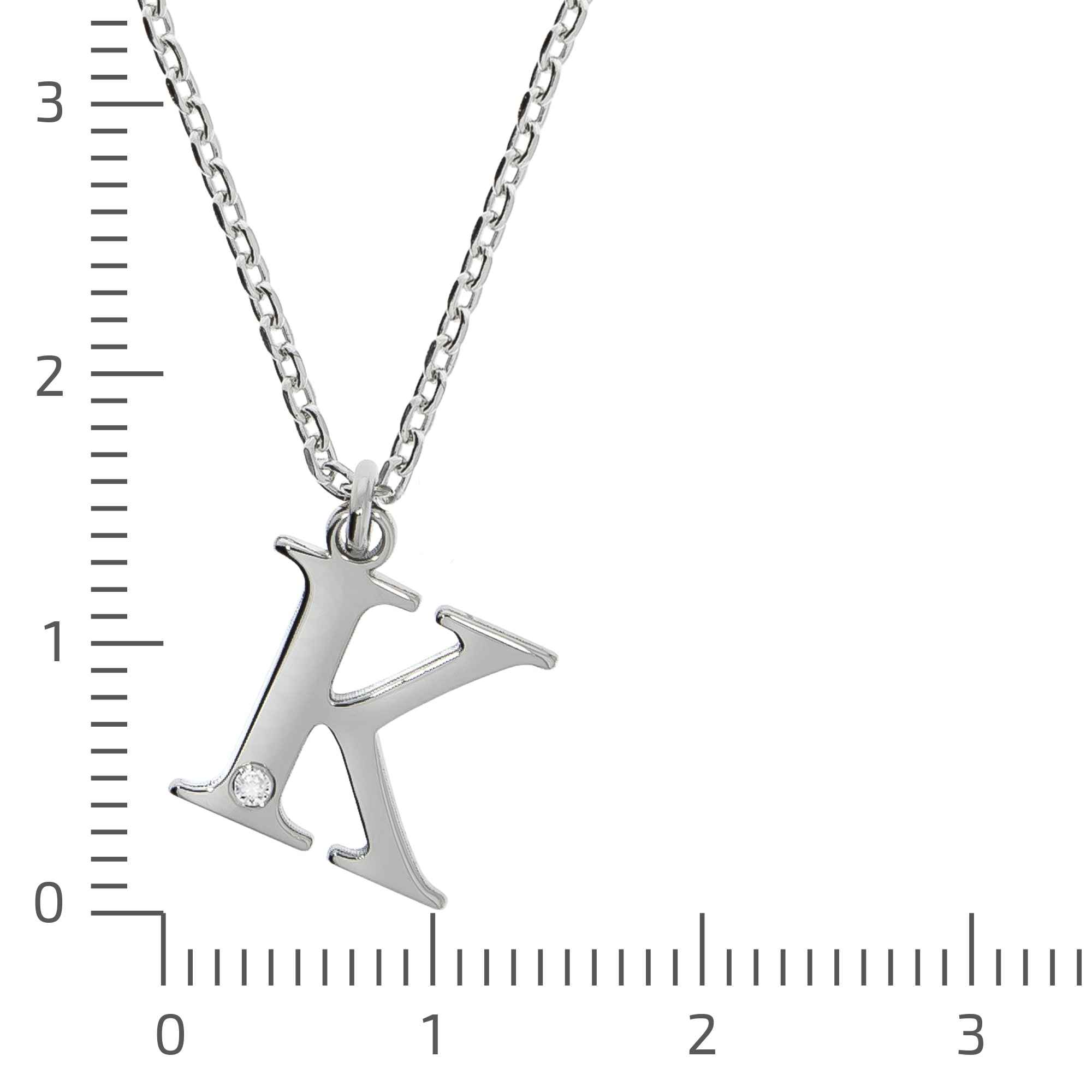 Diamonds by Ellen K. Kette mit Anhänger »Silber 925 mit 1x Diamant 0,008ct. Buchstabe K«